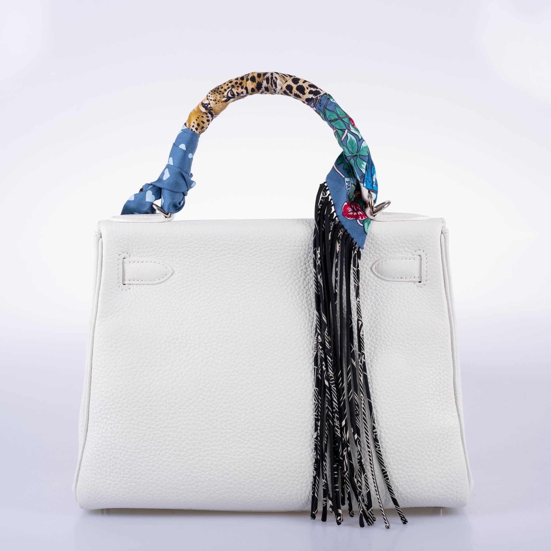 Hermès Kelly 28 Retourne White Clemence leather Palladium Hardware
