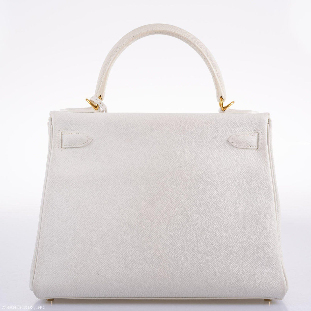 Hermès Kelly 28 Retourne White Epsom with Gold Hardware