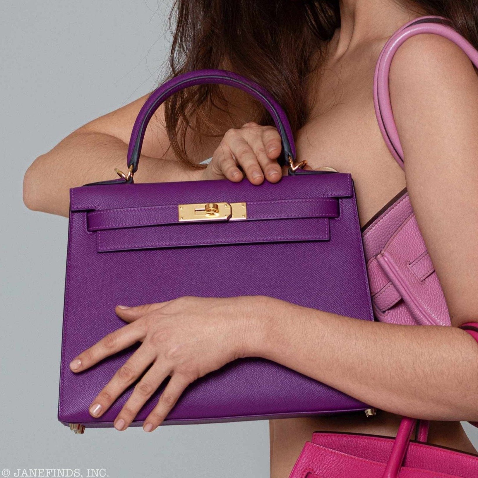 Hermès Kelly 28 Sellier Anemone Epsom Gold Hardware
