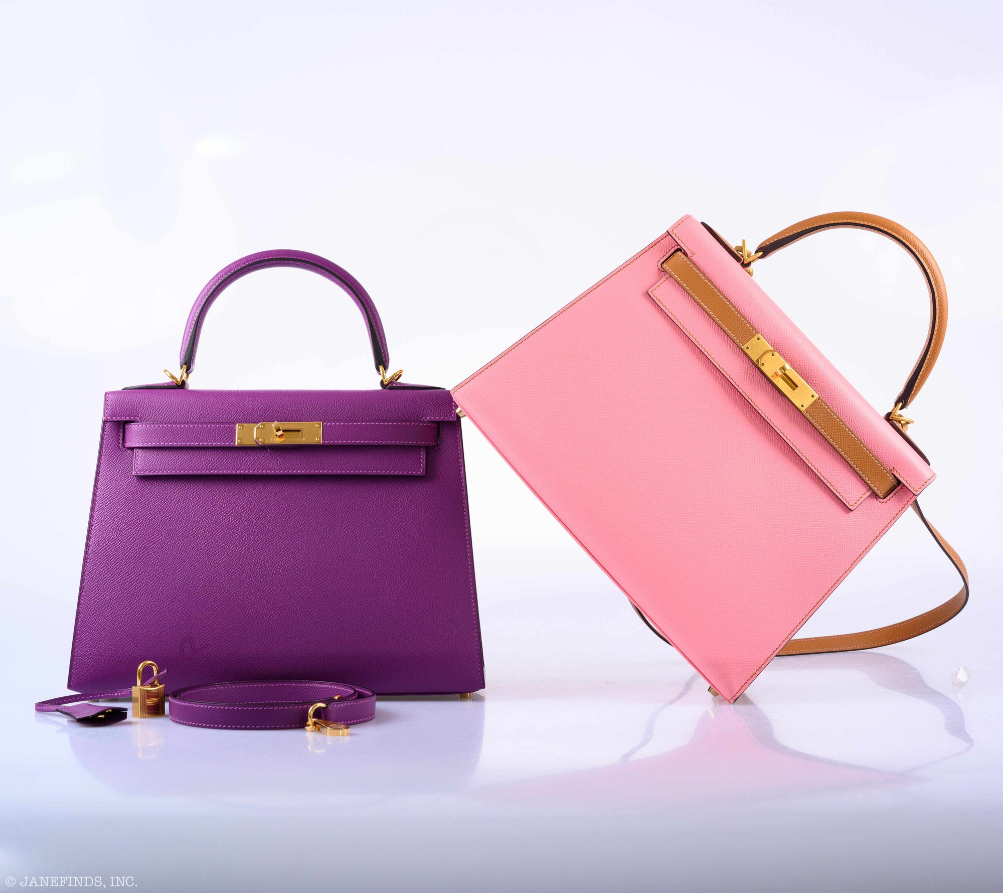 Hermès Kelly 28 Sellier Anemone Epsom Gold Hardware