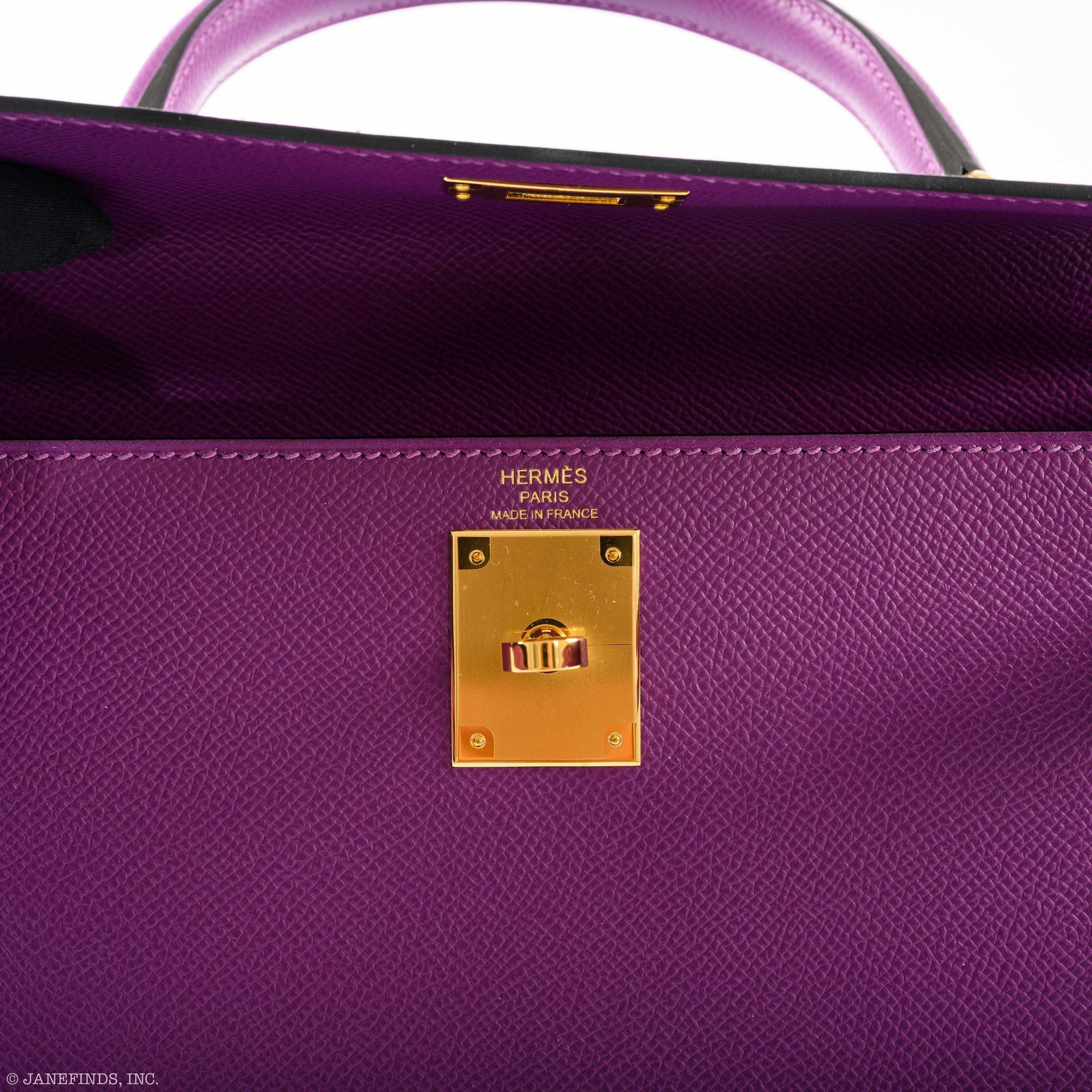 Hermès Kelly 28 Sellier Anemone Epsom Gold Hardware