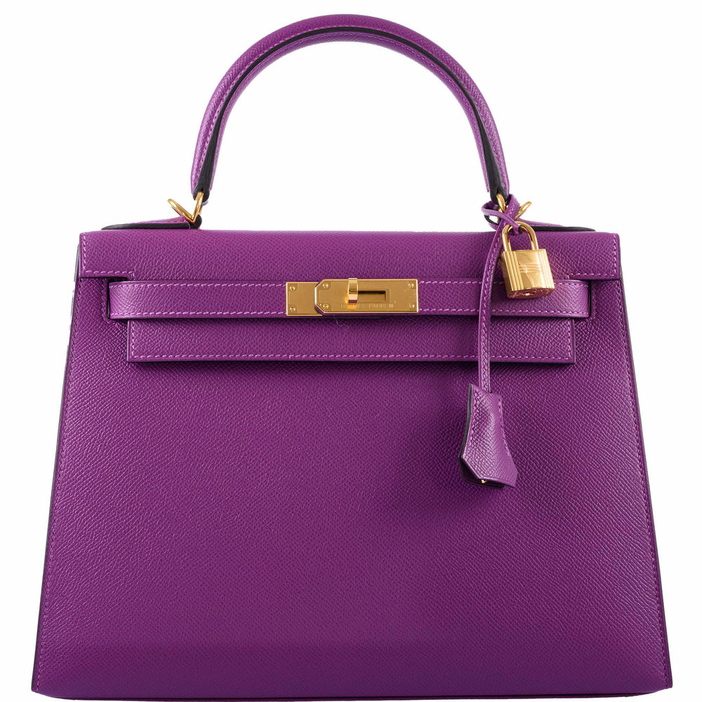 Hermès Kelly 28 Sellier Anemone Epsom Gold Hardware