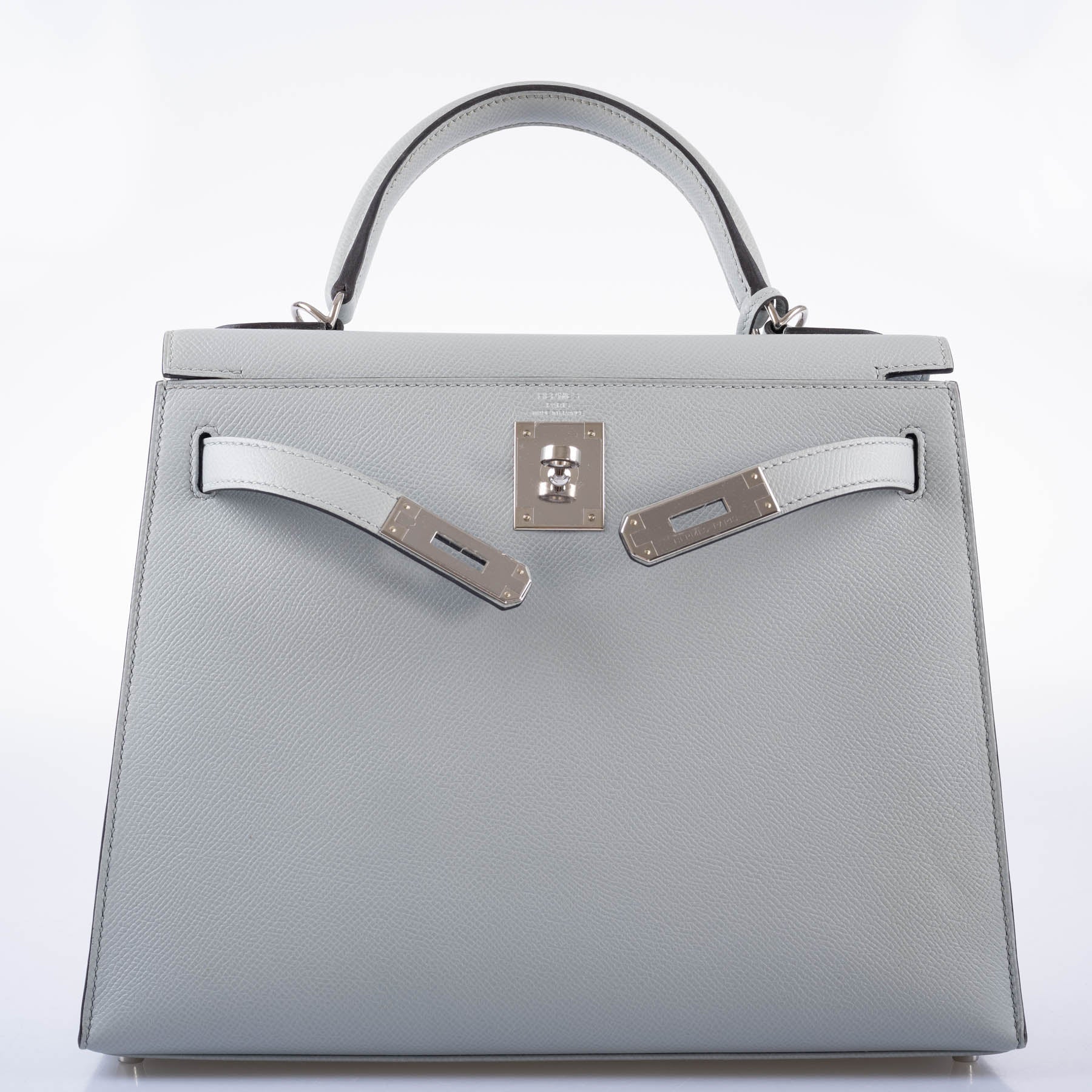 Hermès Kelly 28 Sellier Blue Glacier Epsom Palladium Hardware