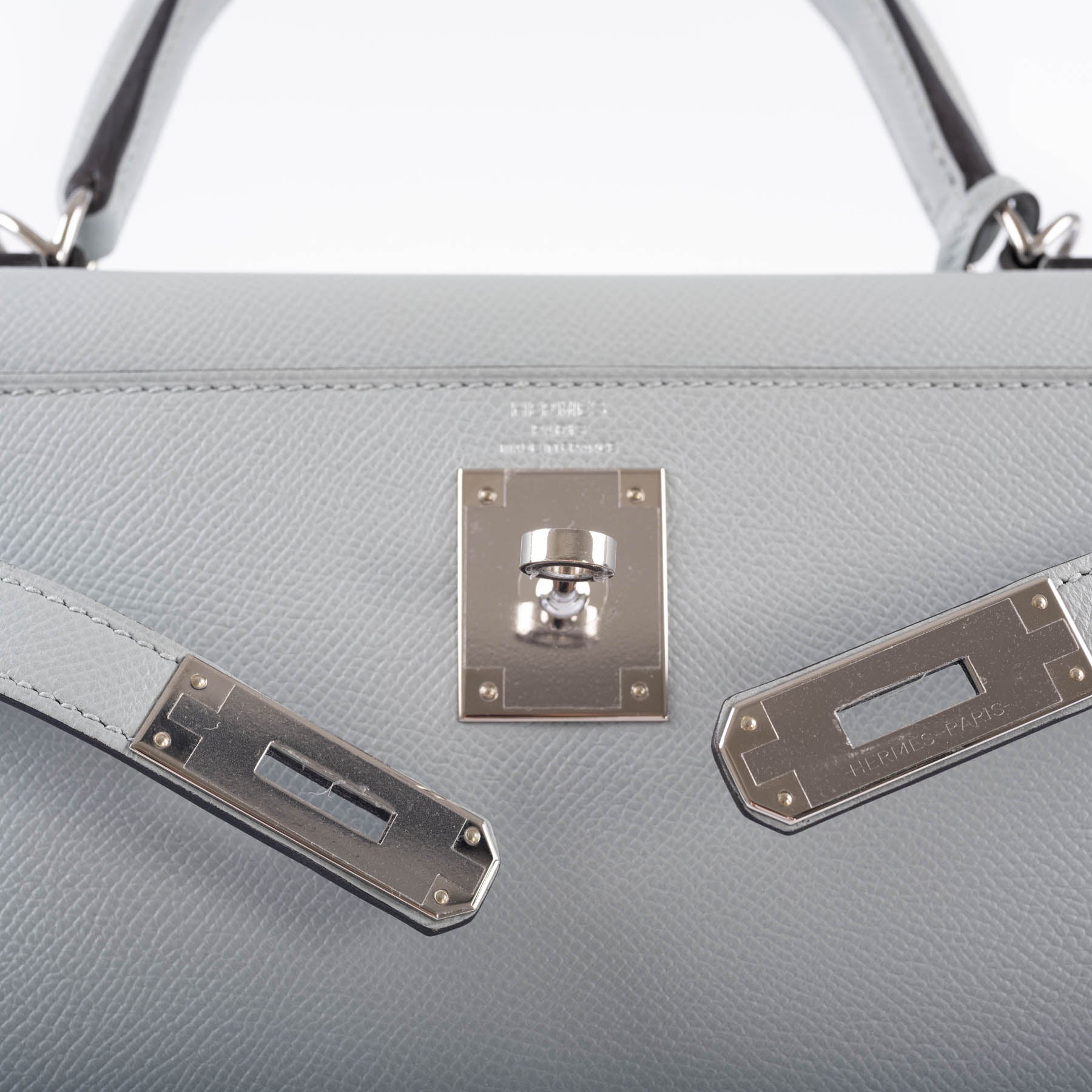 Hermès Kelly 28 Sellier Blue Glacier Epsom Palladium Hardware