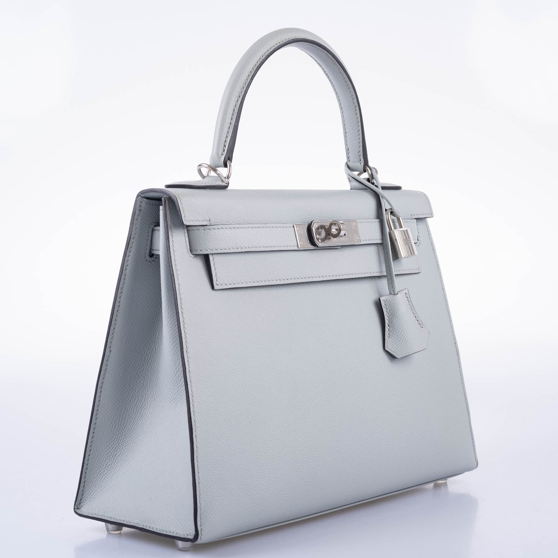 Hermès Kelly 28 Sellier Blue Glacier Epsom Palladium Hardware