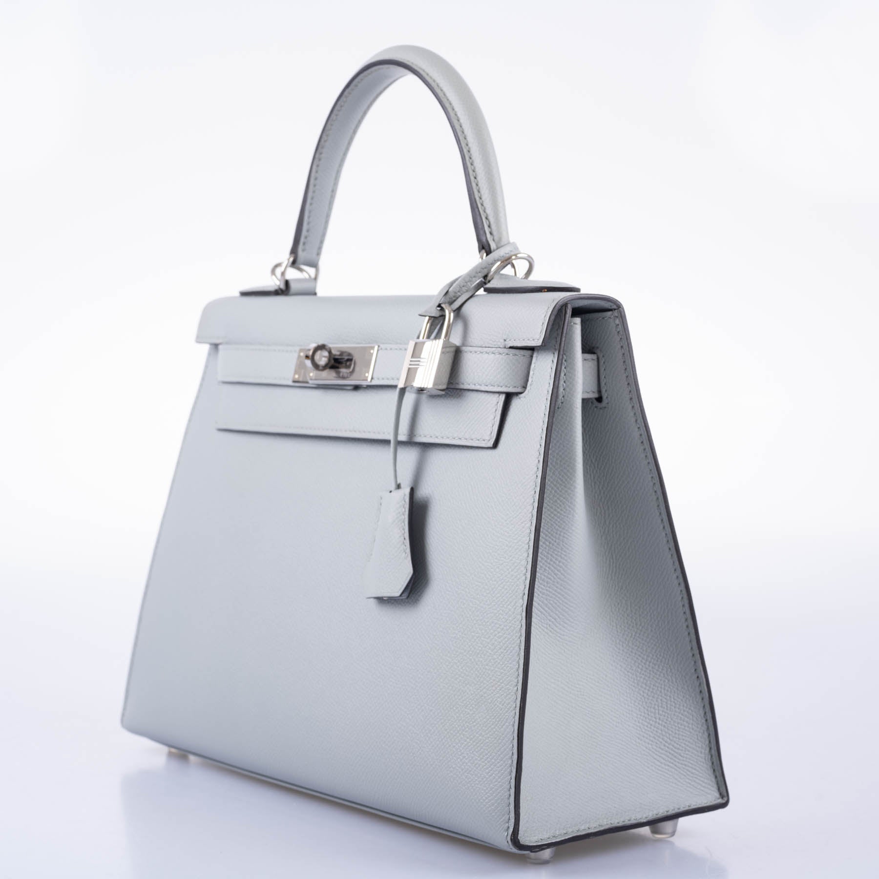 Hermès Kelly 28 Sellier Blue Glacier Epsom Palladium Hardware