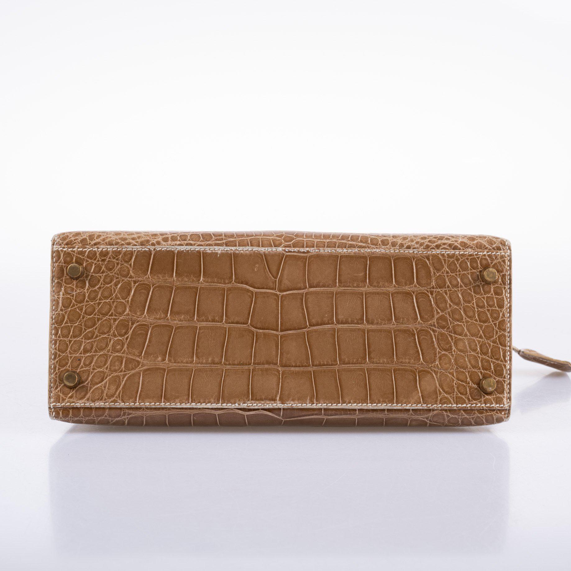 Hermès Kelly 28 Sellier Ficelle Alligator with Gold Hardware