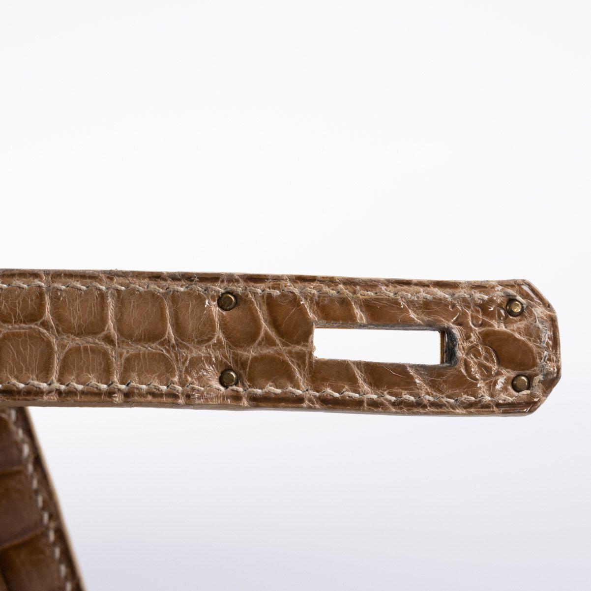 Hermès Kelly 28 Sellier Ficelle Alligator with Gold Hardware