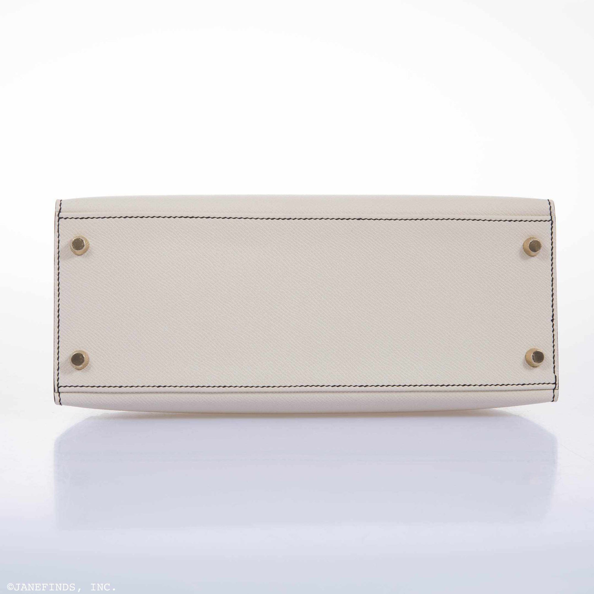 Hermès Kelly 28 Sellier HSS Craie/Noir Epsom Gold Hardware