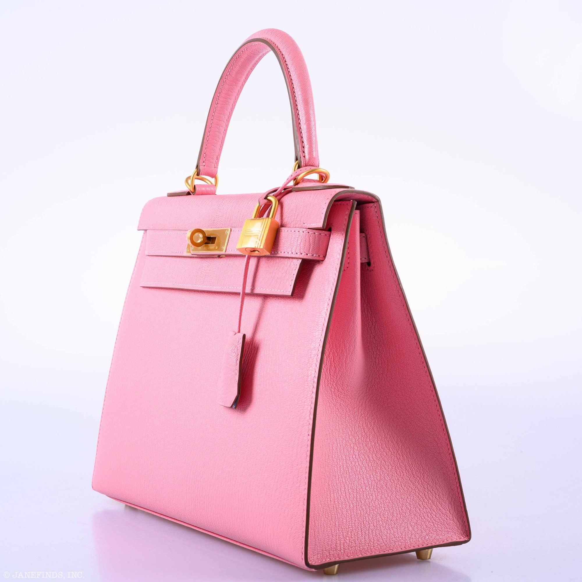 Hermès Kelly 28 Sellier HSS Rose Confetti/Bleu Paradis Chèvre Brushed Gold Hardware