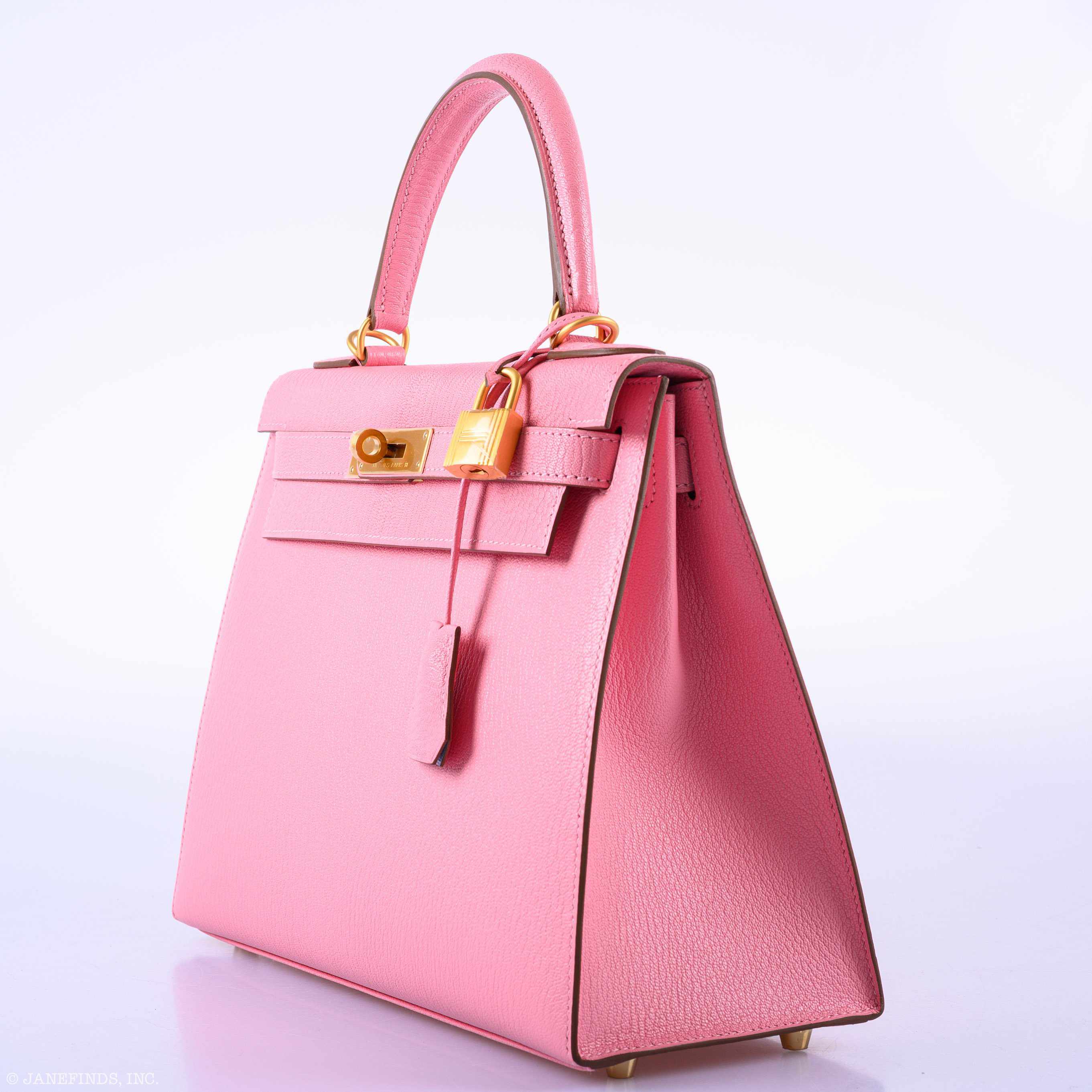 Hermès Kelly 28 Sellier HSS Rose Confetti/Bleu Paradis Chèvre Brushed Gold Hardware
