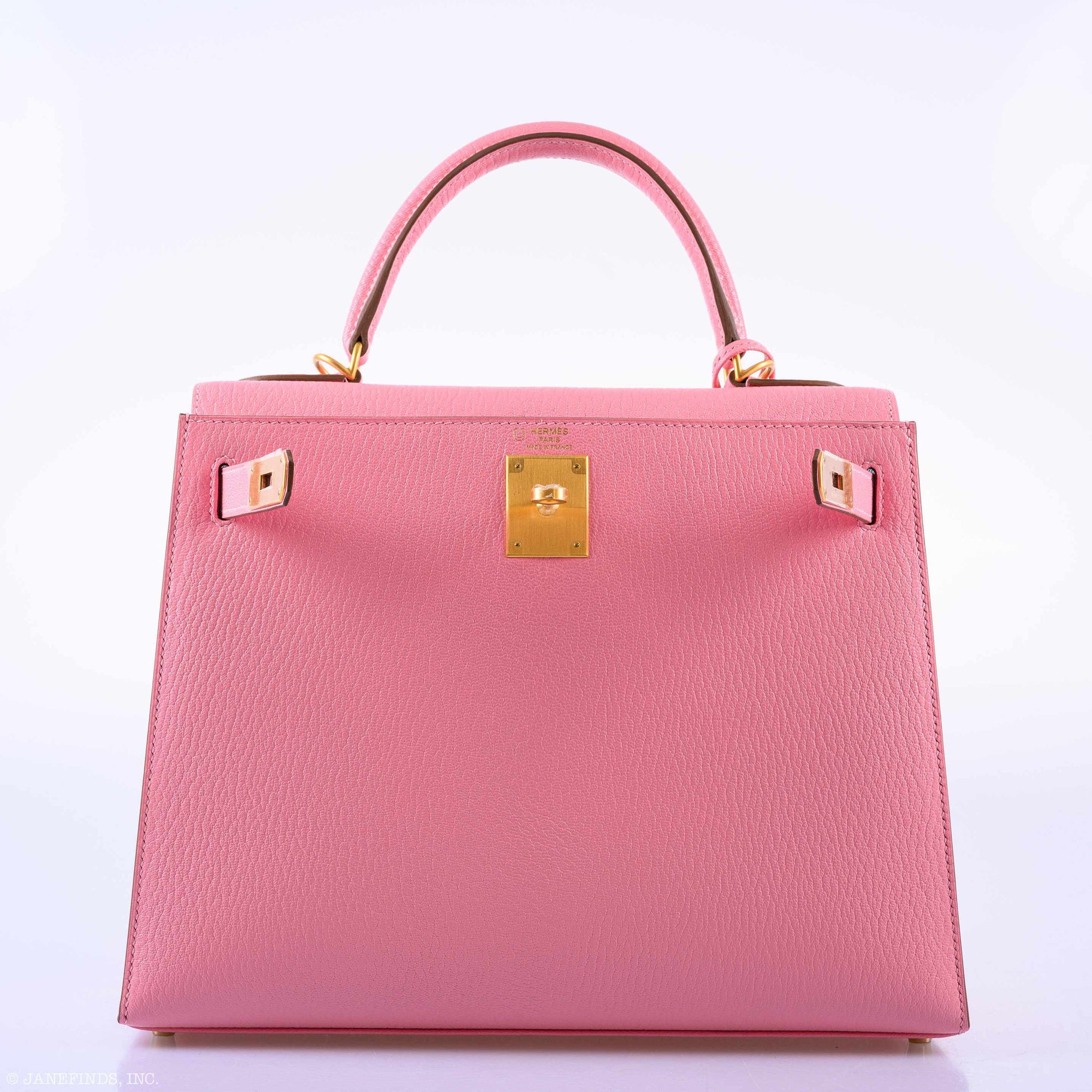 Hermès Kelly 28 Sellier HSS Rose Confetti/Bleu Paradis Chèvre Brushed Gold Hardware