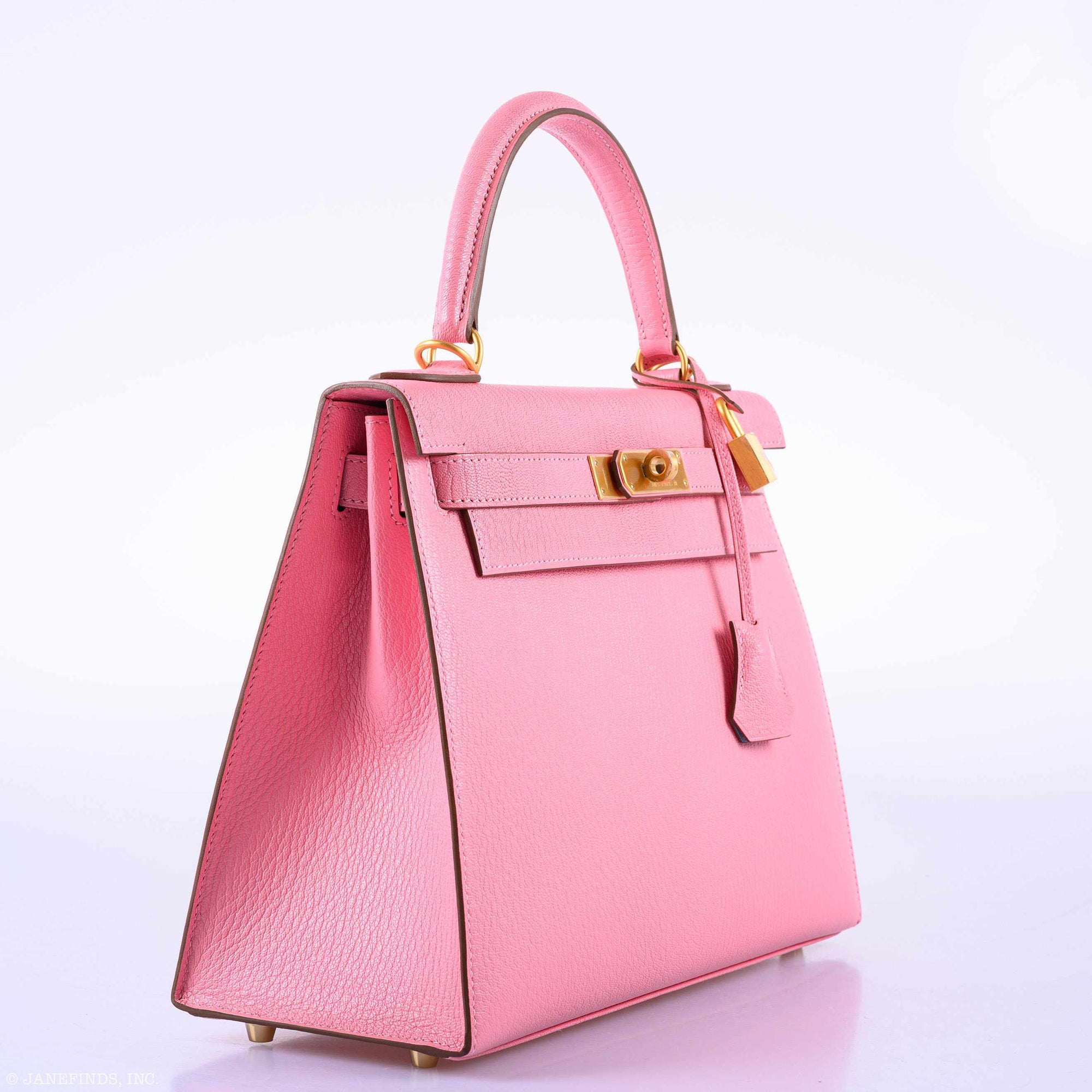 Hermès Kelly 28 Sellier HSS Rose Confetti/Bleu Paradis Chèvre Brushed Gold Hardware