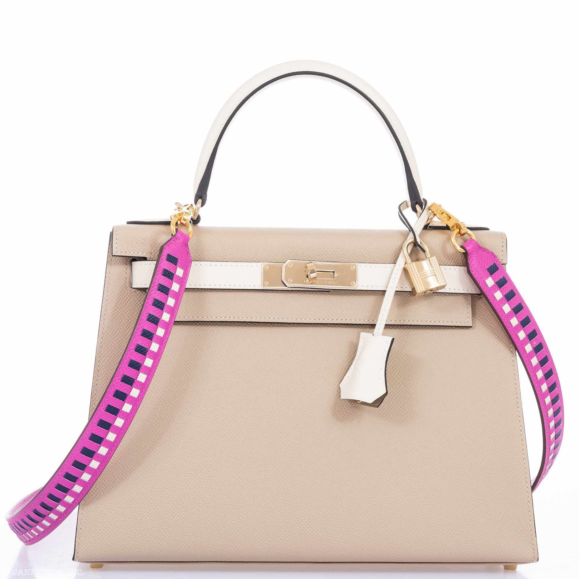 Hermès Kelly 28 Sellier HSS Trench/Craie Epsom Gold Hardware