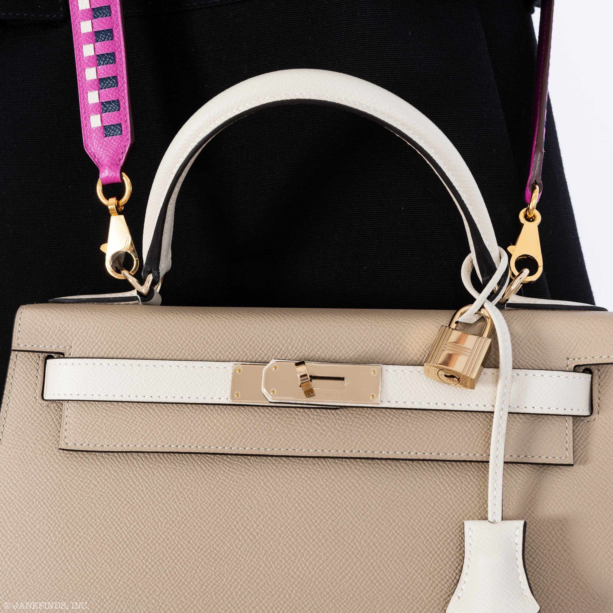 Hermès Kelly 28 Sellier HSS Trench/Craie Epsom Gold Hardware