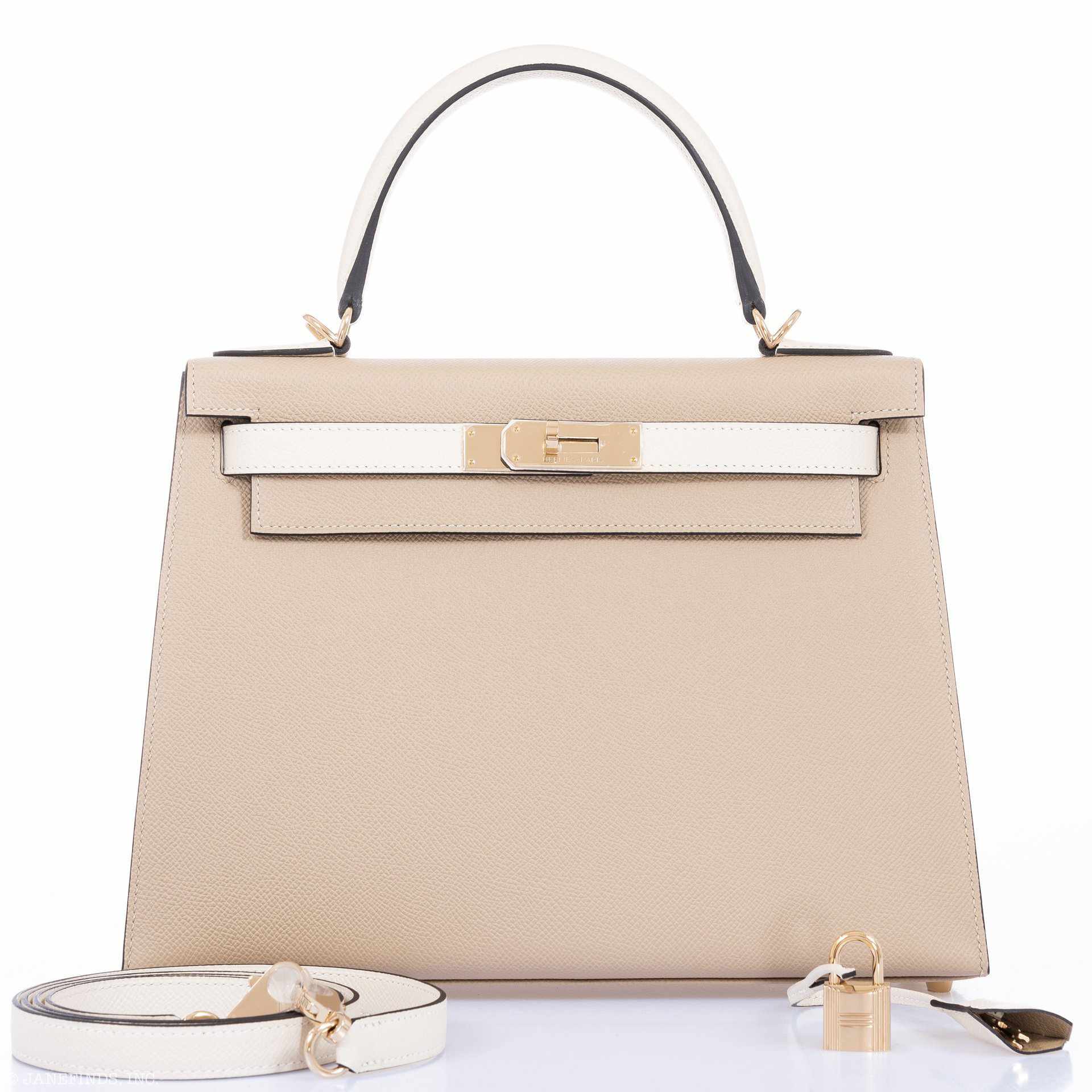 Hermès Kelly 28 Sellier HSS Trench/Craie Epsom Gold Hardware