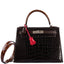 Hermès Kelly 28 Sellier Macassar, Ebene, Miel and Rose Extreme Alligator Palladium Hardware - 2021, Z