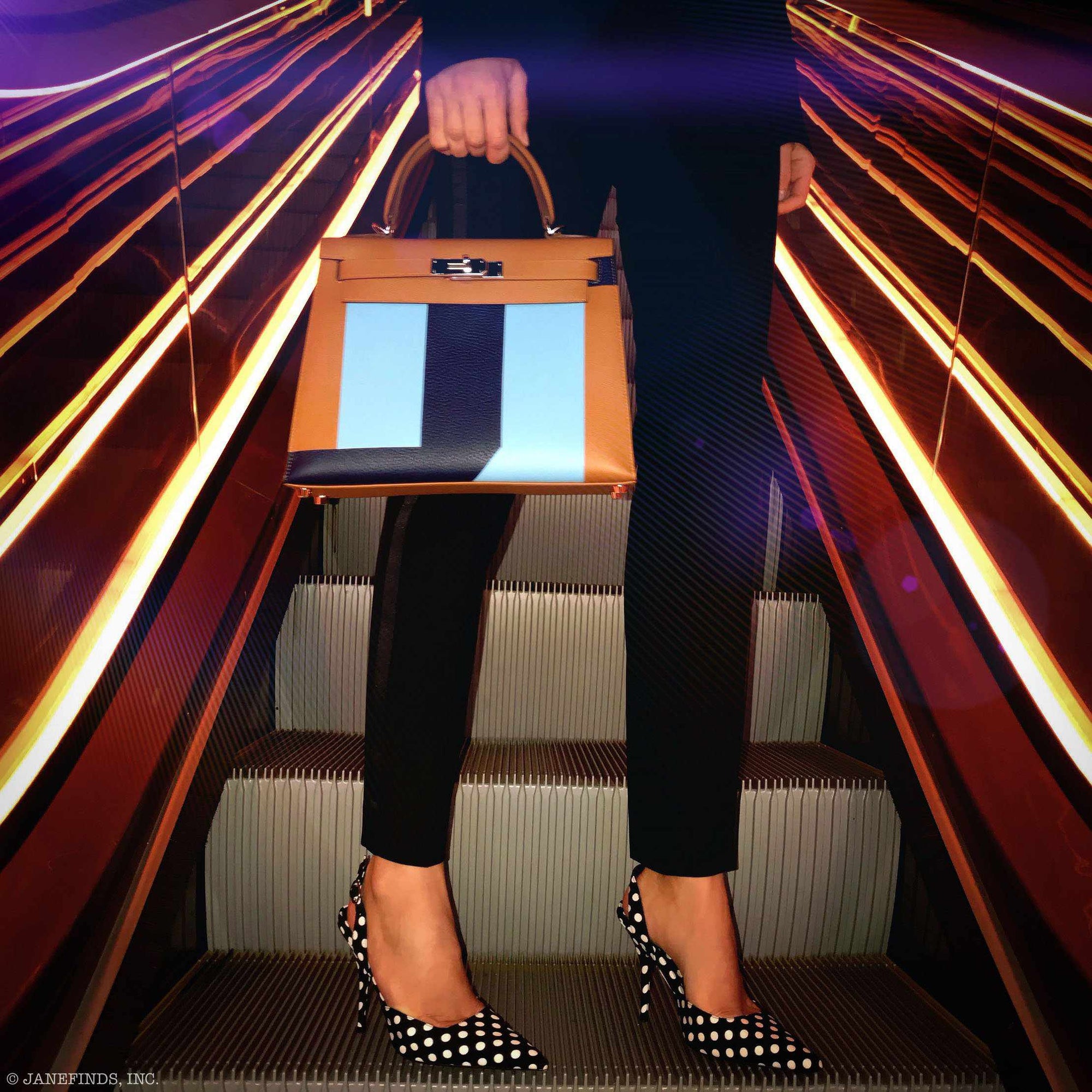 Hermès Kelly 28 Sellier Resort Gold/Bleu Celeste/Bleu Indigo Epsom/Mysore/Clemence Palladium Hardware