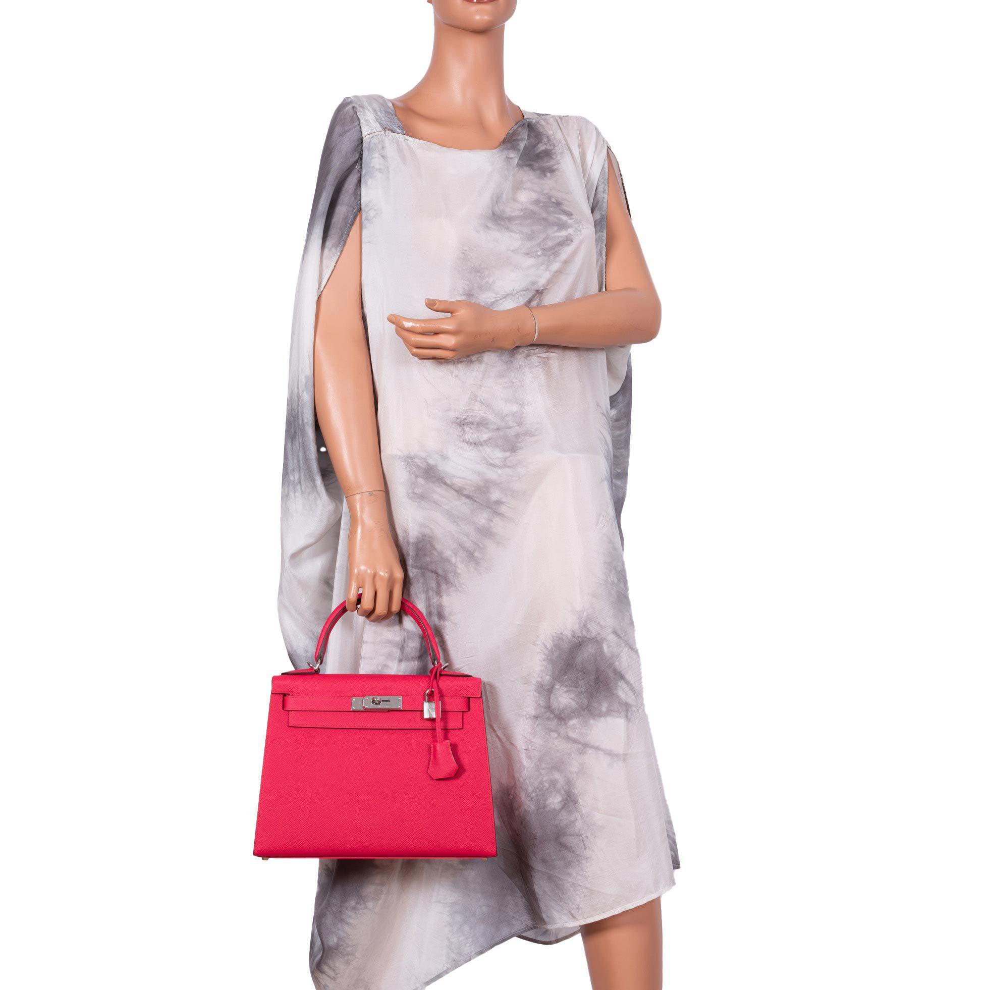 Hermès Kelly 28 Sellier Rose Extreme Epsom leather Palladium Hardware