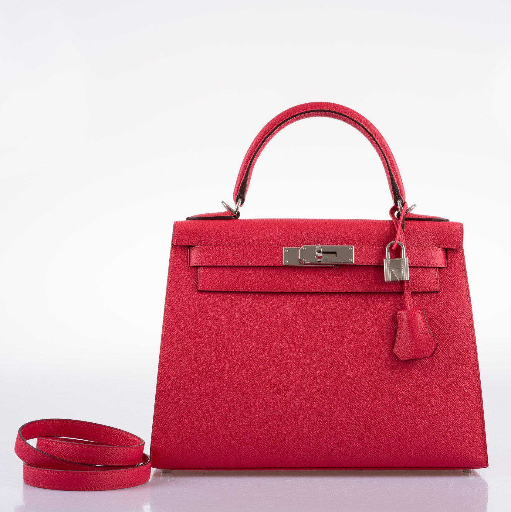 Hermès Kelly 28 Sellier Rose Extreme Epsom leather Palladium Hardware