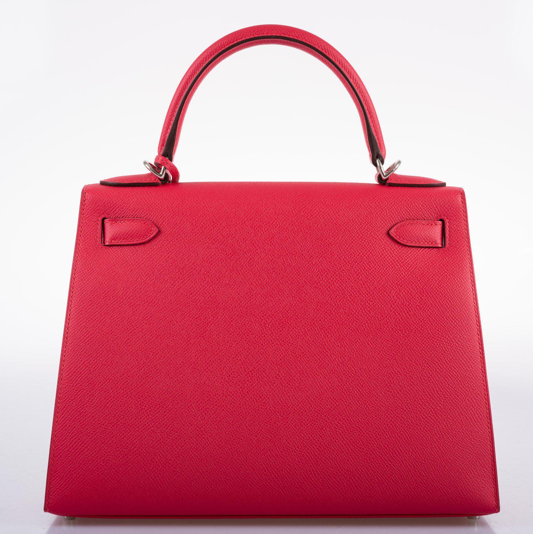 Hermès Kelly 28 Sellier Rose Extreme Epsom leather Palladium Hardware