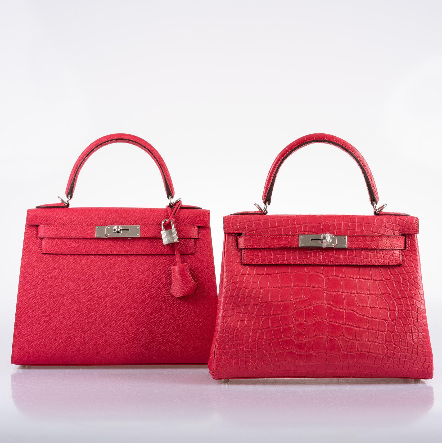 Hermès Kelly 28 Sellier Rose Extreme Epsom leather Palladium Hardware