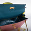 Hermès Kelly 28 Sellier Tri-Color Confetti, Lime & Aztec Chevre with Brushed Gold Hardware - 2019, D
