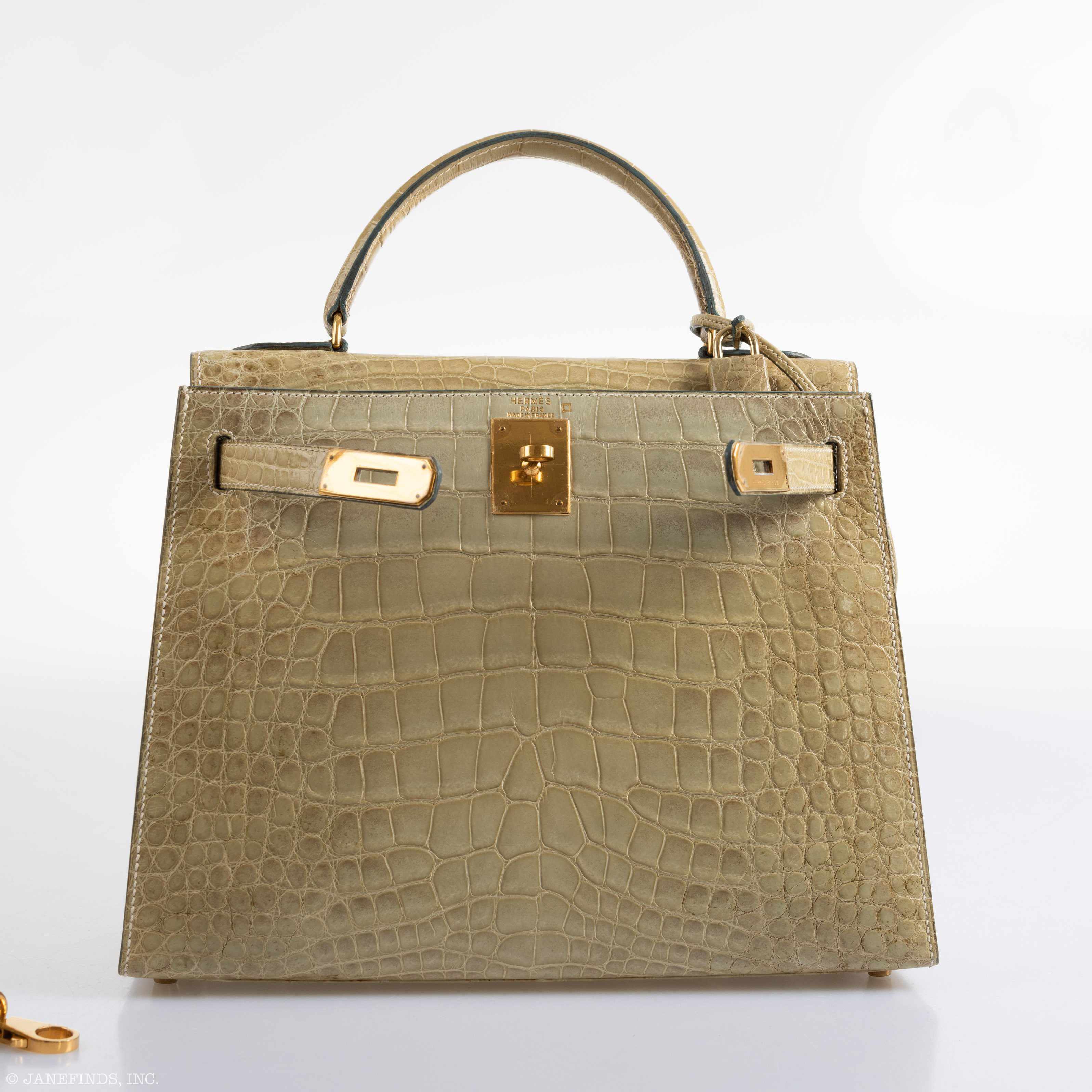 Hermès Kelly 28 Vert Celadon Natura Alligator Gold Hardware - Pre-Himalaya - Rare