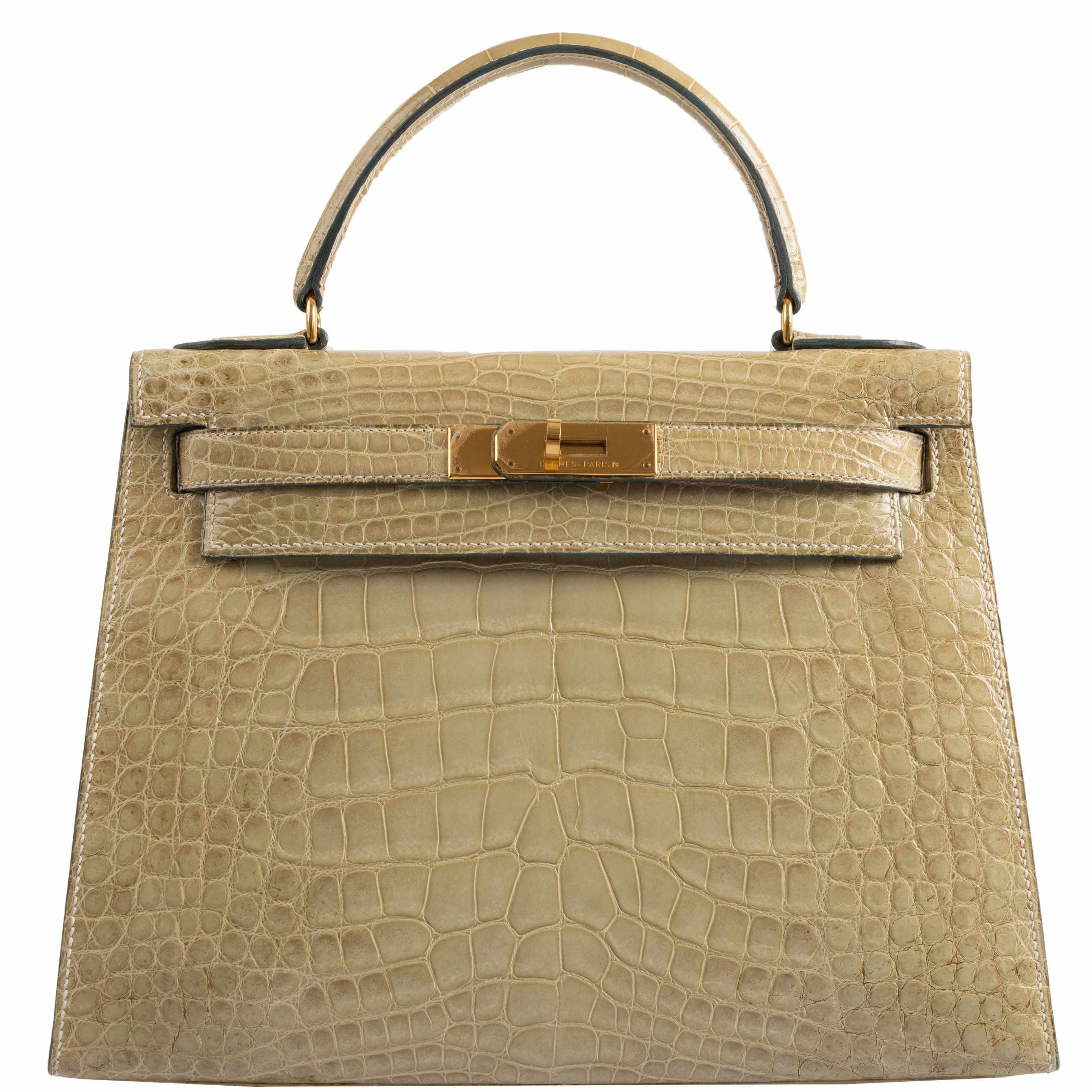 Hermès Kelly 28 Vert Celadon Natura Alligator Gold Hardware - Pre-Himalaya - Rare