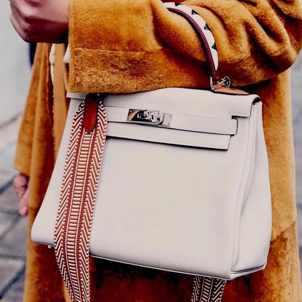 Hermès Kelly 32 Au Galop Retourne Craie Togo Palladium Hardware