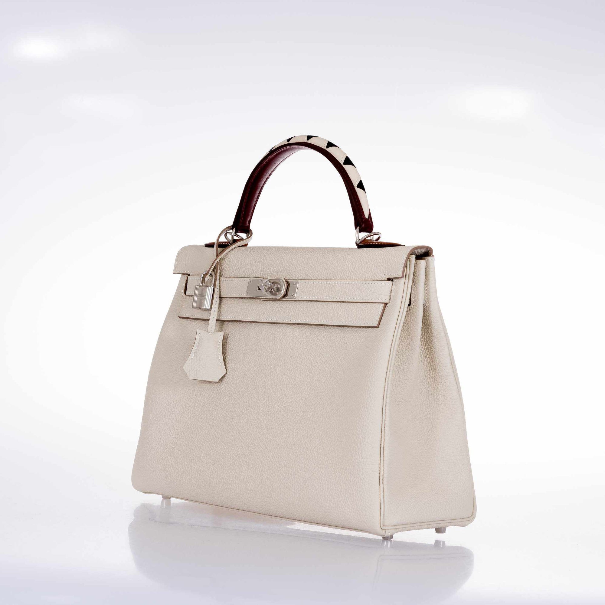 Hermès Kelly 32 Au Galop Retourne Craie Togo Palladium Hardware