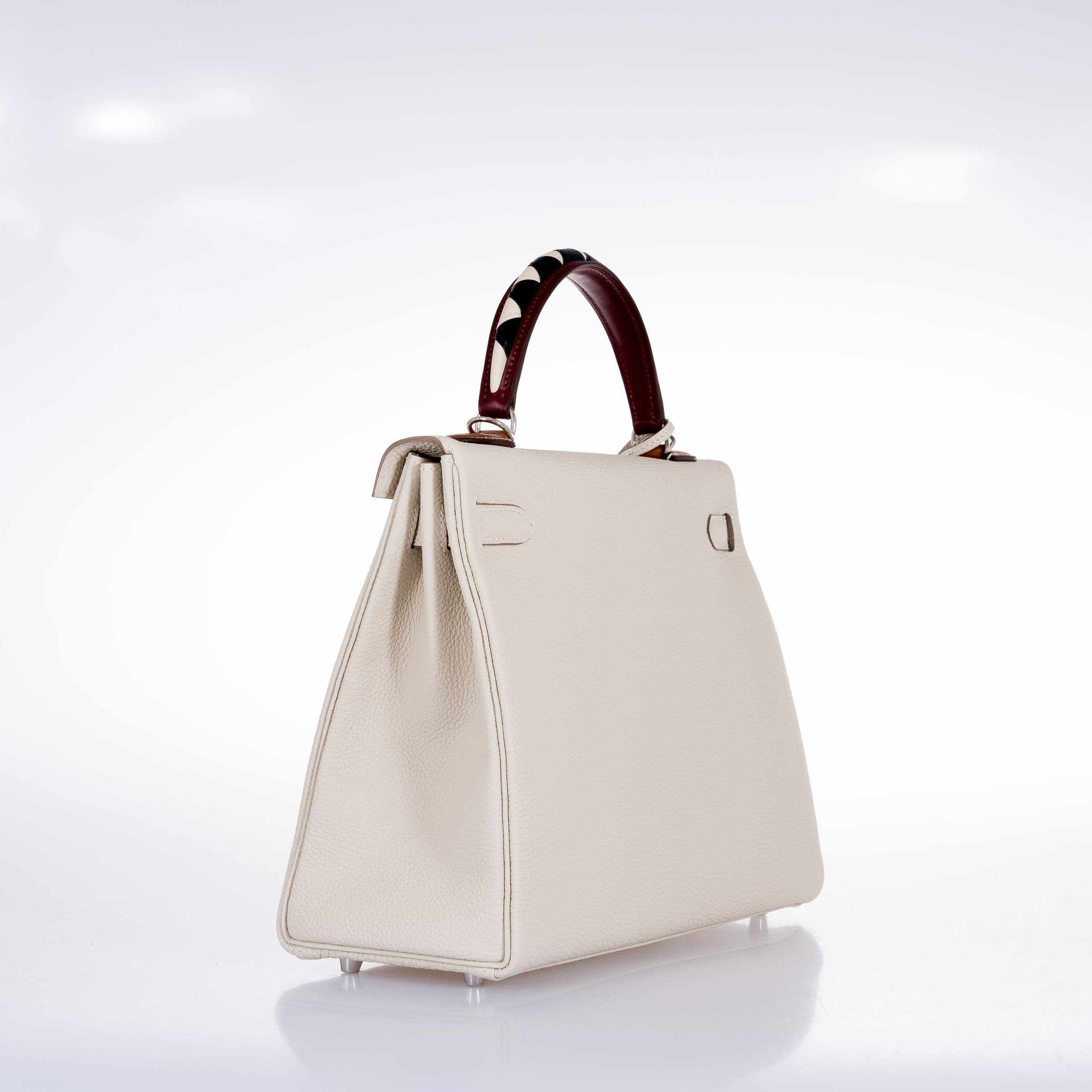 Hermès Kelly 32 Au Galop Retourne Craie Togo Palladium Hardware