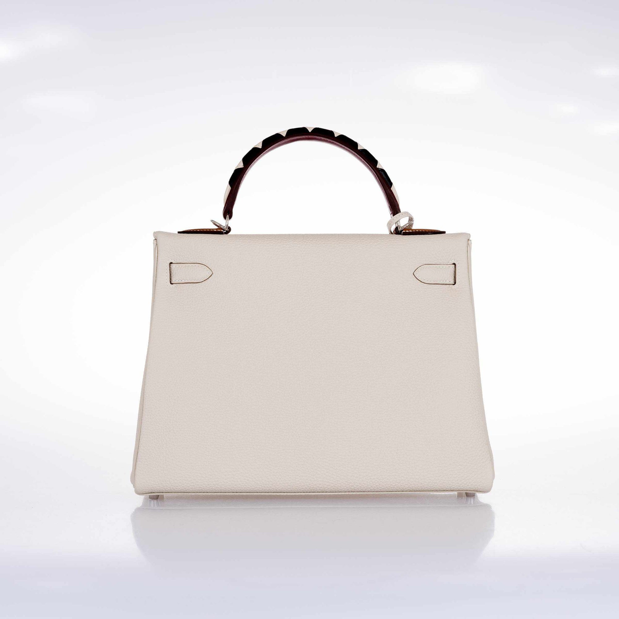 Hermès Kelly 32 Au Galop Retourne Craie Togo Palladium Hardware