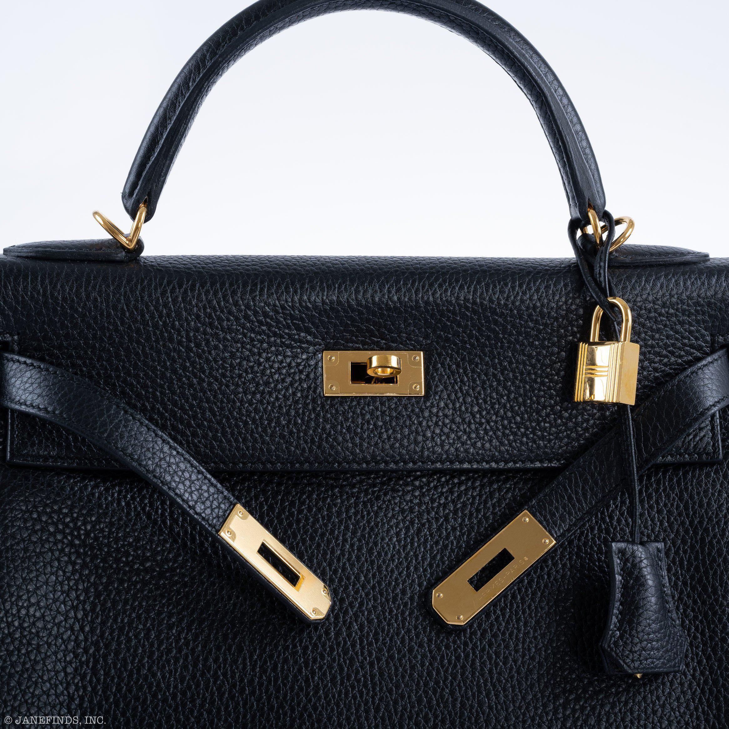 Hermès Kelly 32 Black Togo Gold Hardware