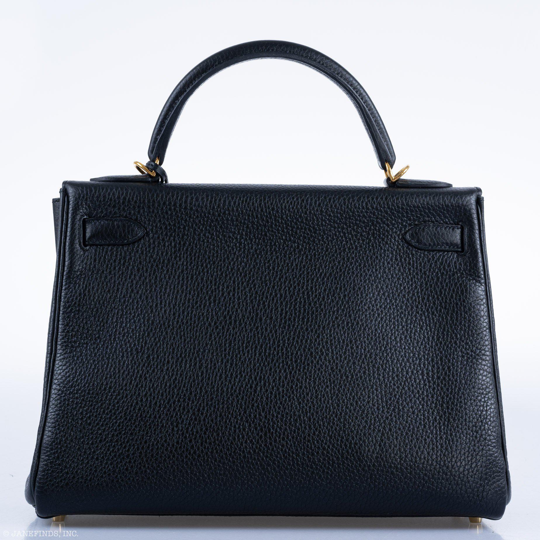 Hermès Kelly 32 Black Togo Gold Hardware