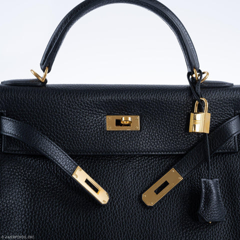 Hermès Kelly 32 Black Togo Gold Hardware - 2015, T