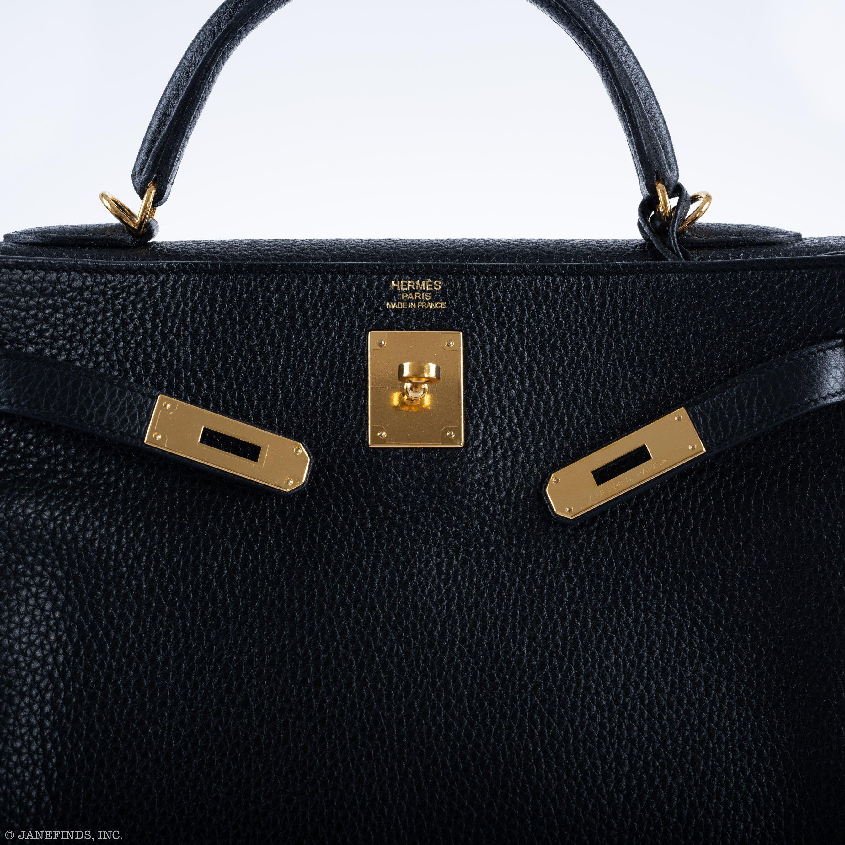 Hermès Kelly 32 Black Togo Gold Hardware