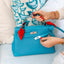 Hermès Kelly 32 Ghillies Turquoise Clemence And Swift Palladium Hardware