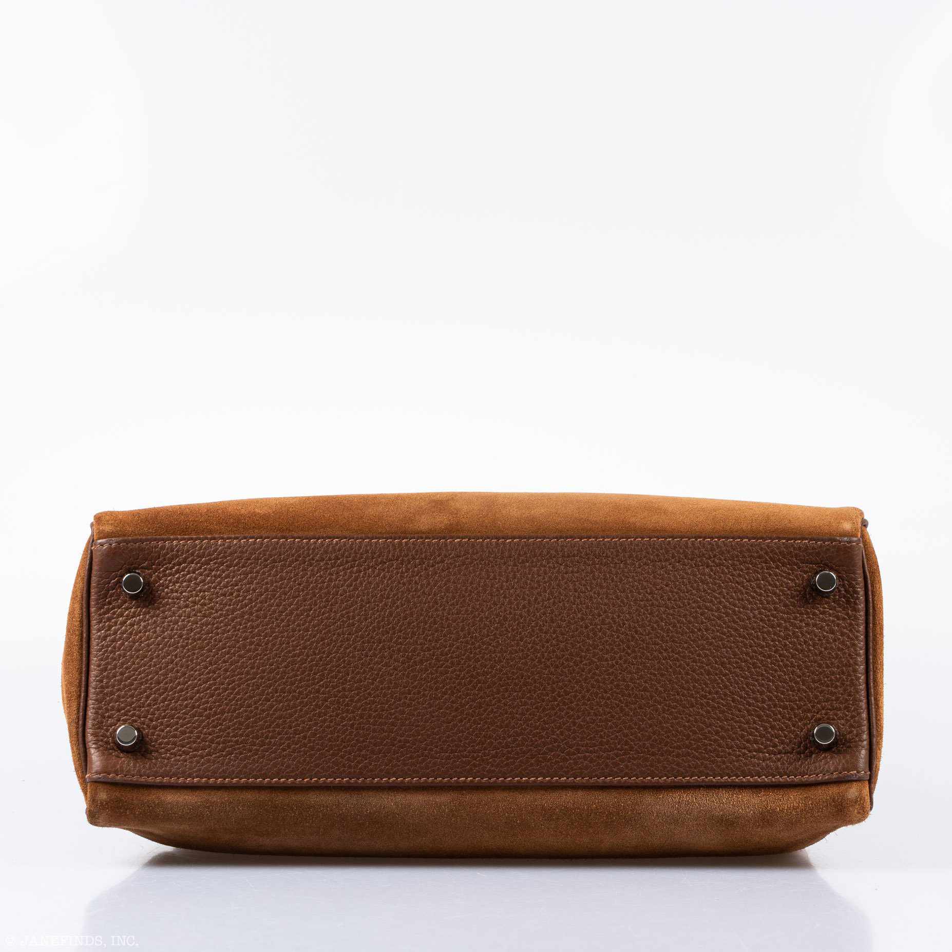 Hermès Kelly 32 Retourne Grizzly Fauve Suede Togo Amazone Strap