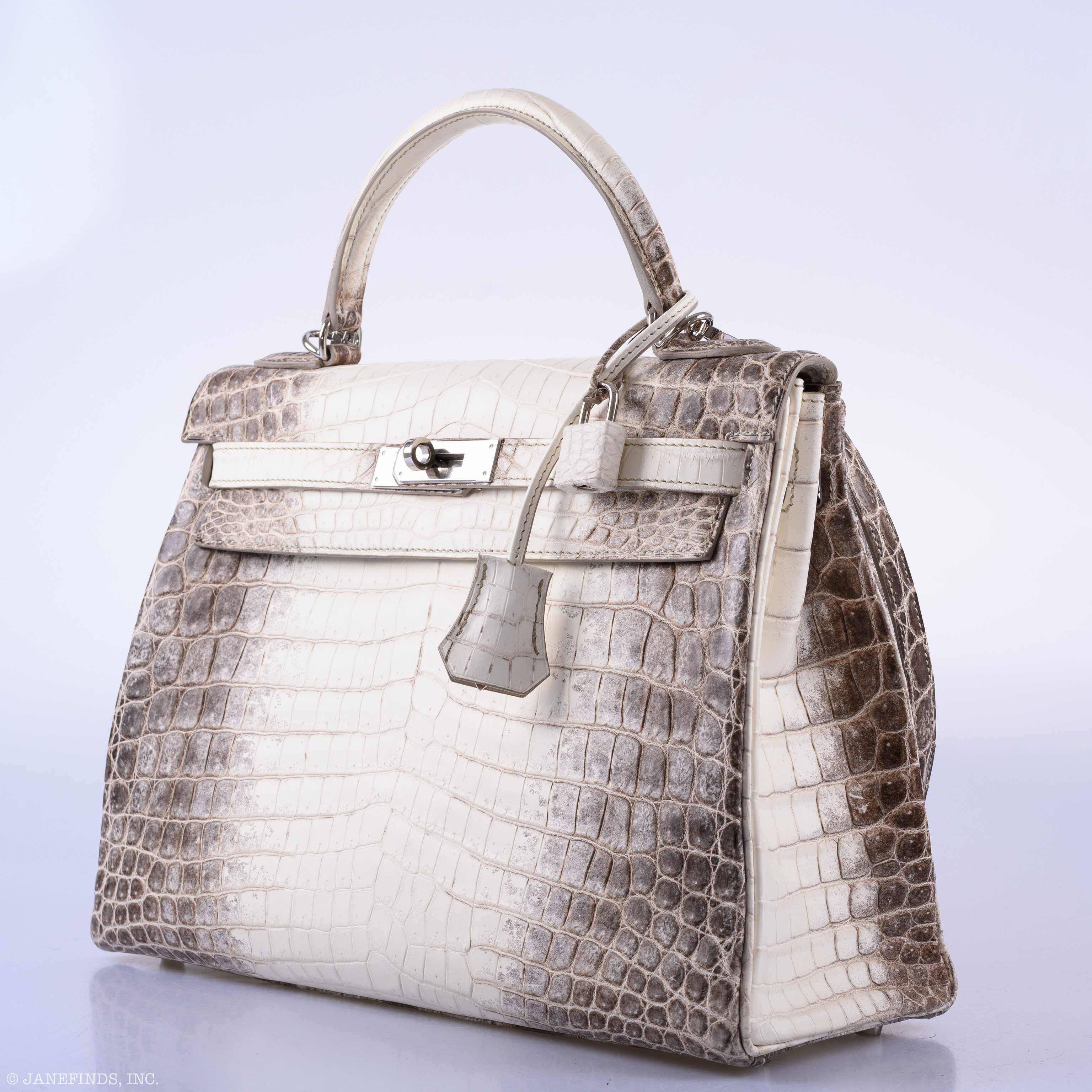 Hermès Kelly 32 Retourne Himalayan Niloticus Crocodile Palladium Hardware