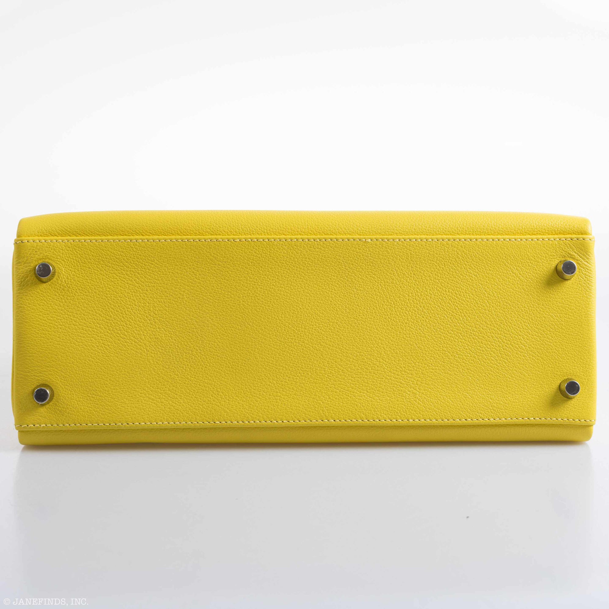 Hermès Kelly 32 Retourne Lime Evercolor Palladium Hardware - 2019