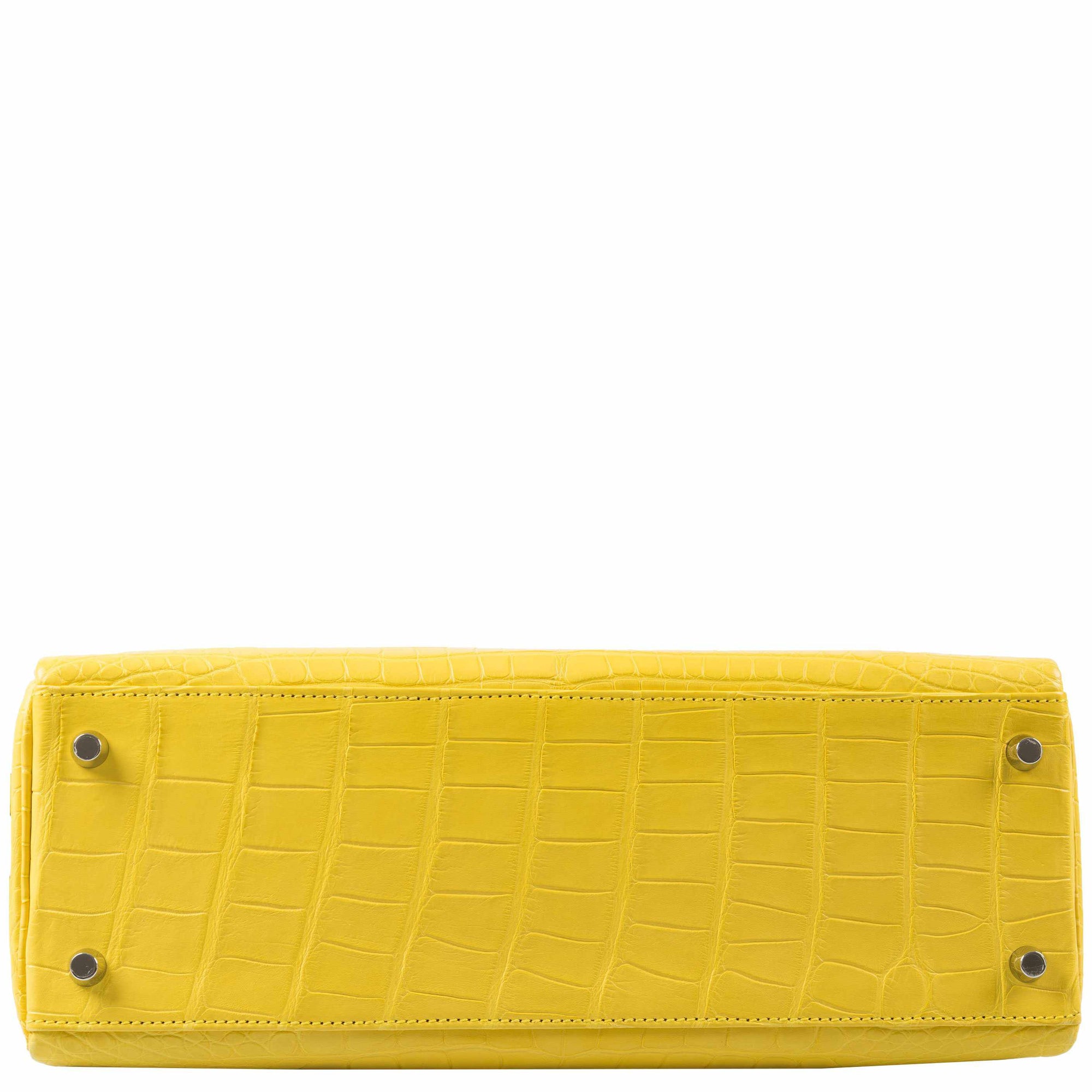 Hermès Kelly 32 Retourne Mimosa Matte Alligator Palladium Hardware