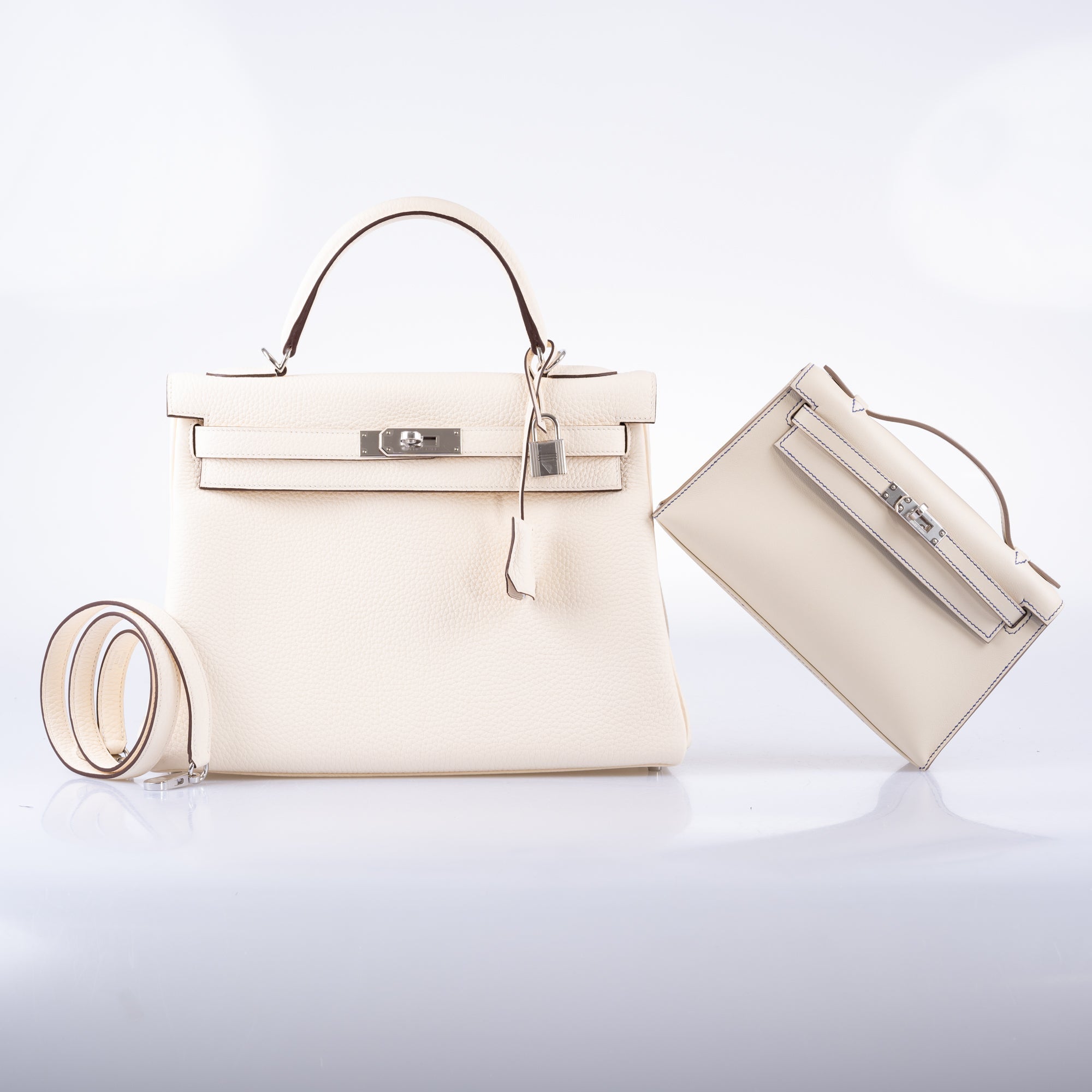 Hermès Kelly 32 Retourne Nata Taurillon Clemence with Palladium Hardware