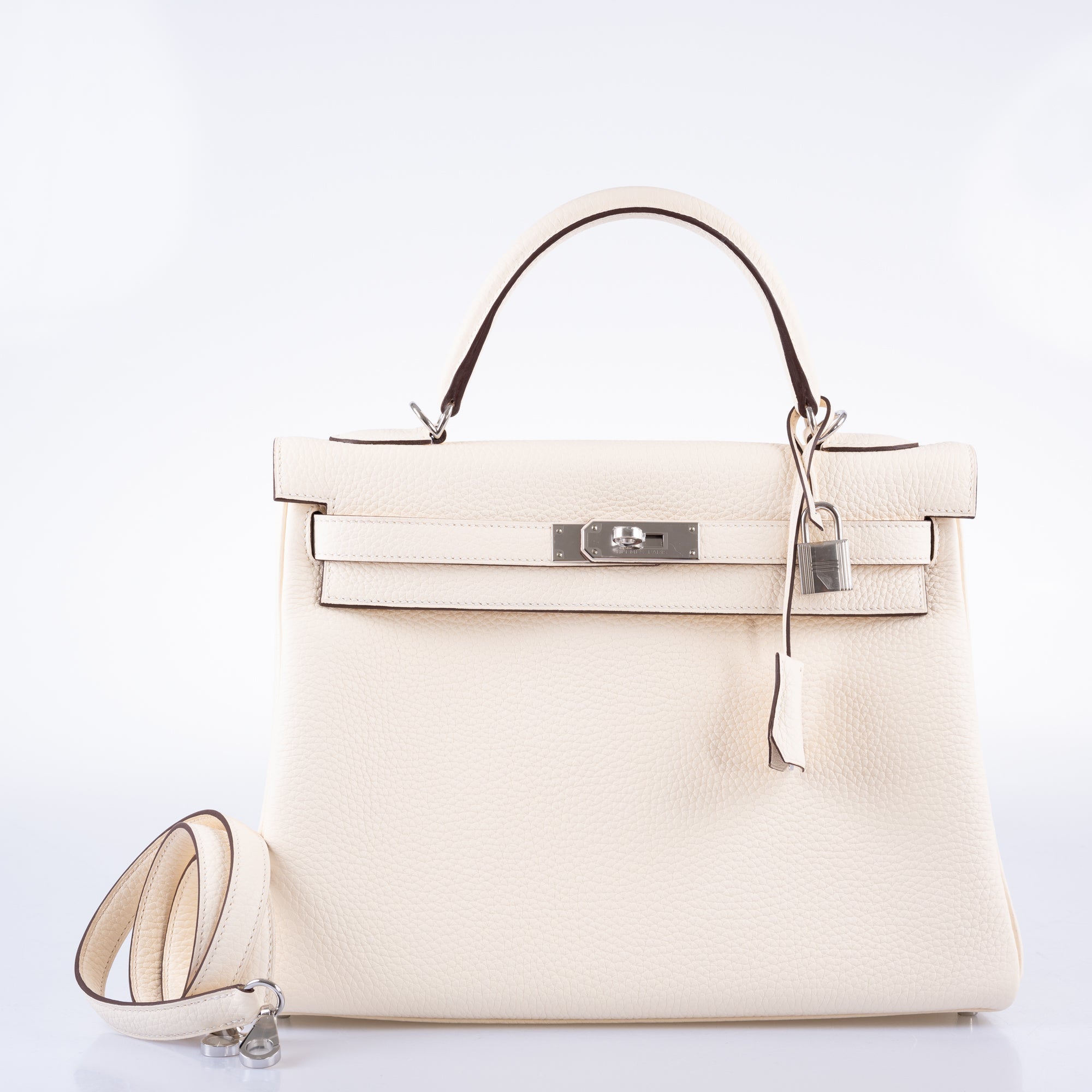 Hermès Kelly 32 Retourne Nata Taurillon Clemence with Palladium Hardware - 2021, Z