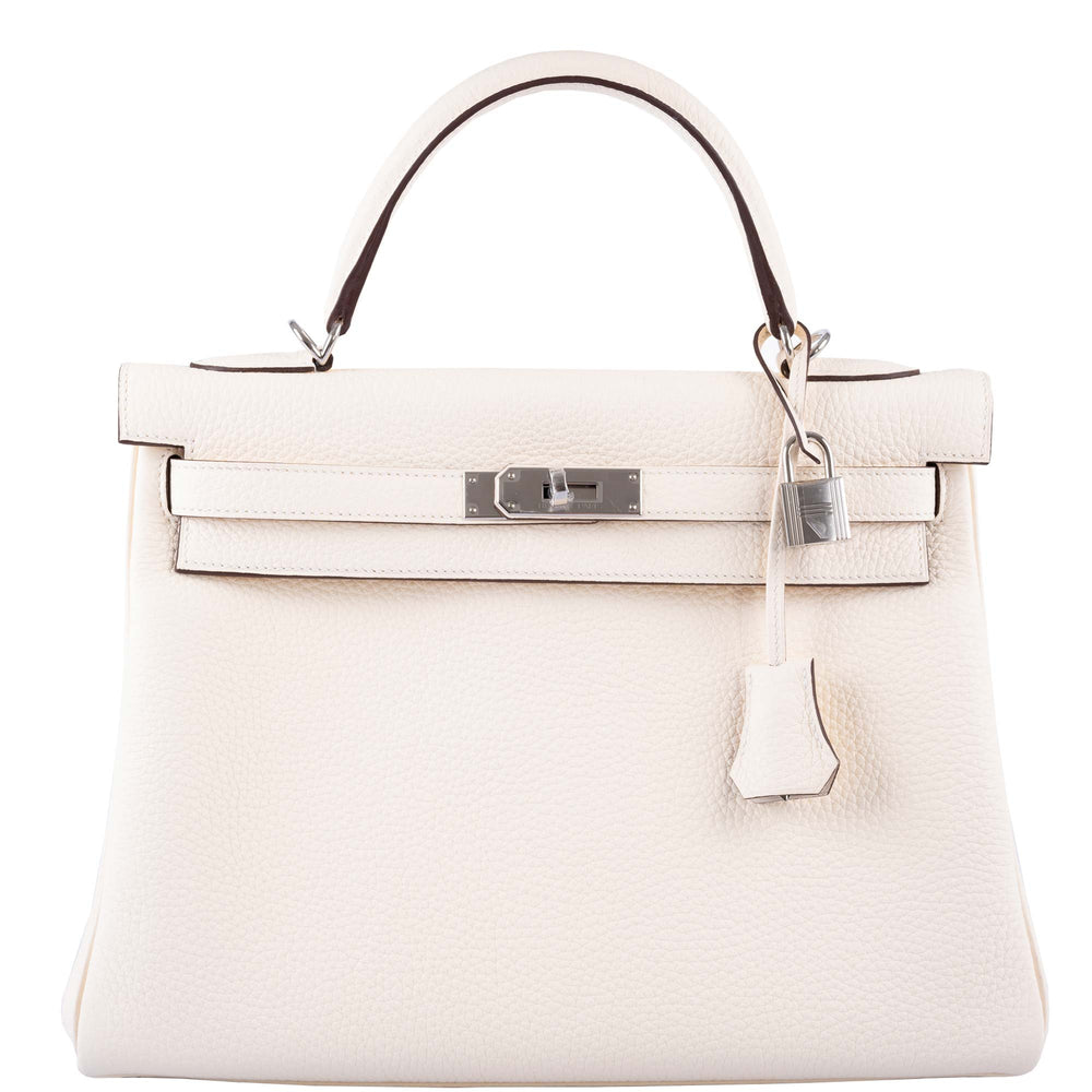 Hermès Kelly 32 Retourne Nata Taurillon Clemence with Palladium Hardware