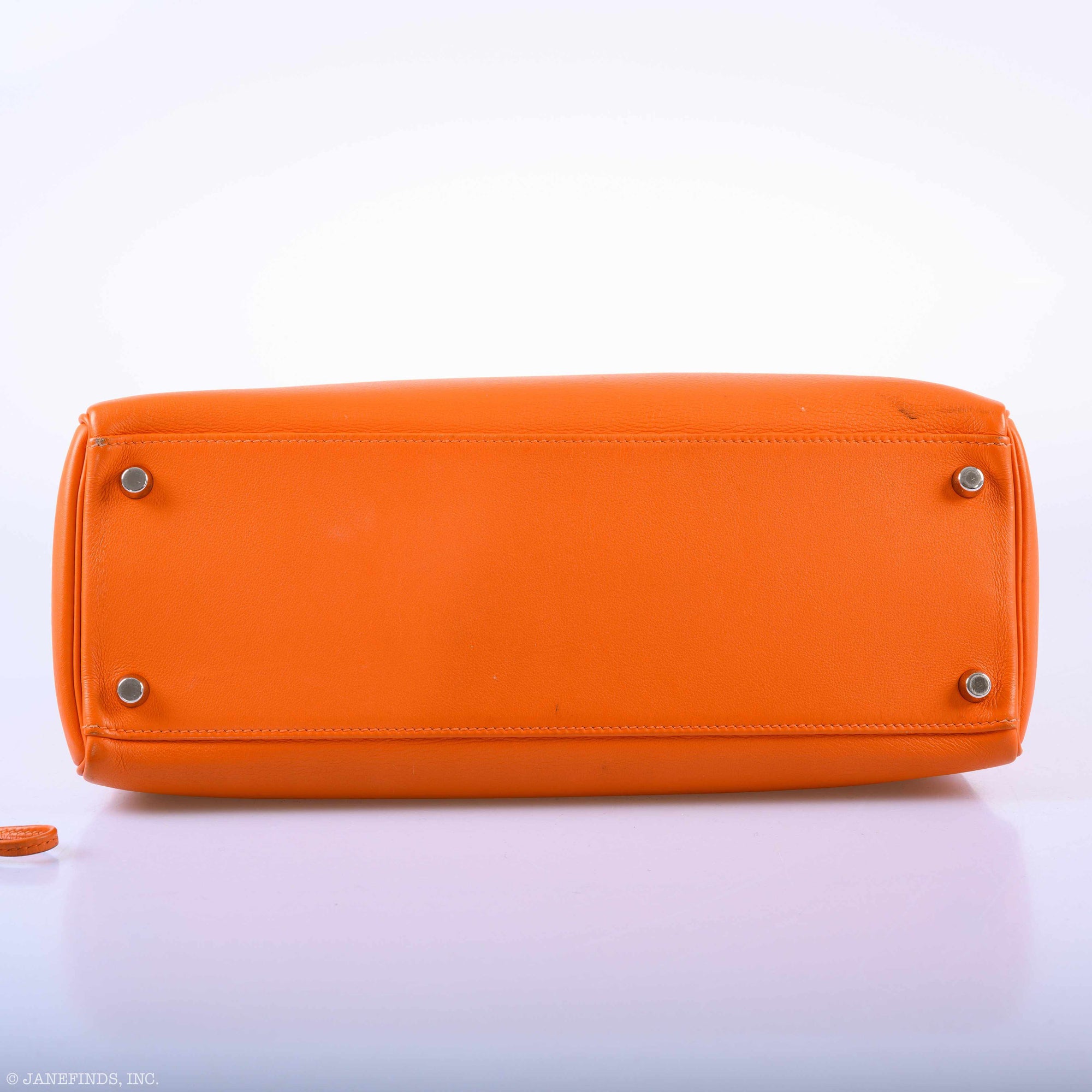 Hermès Kelly 32 Retourne Orange H Swift Palladium Hardware