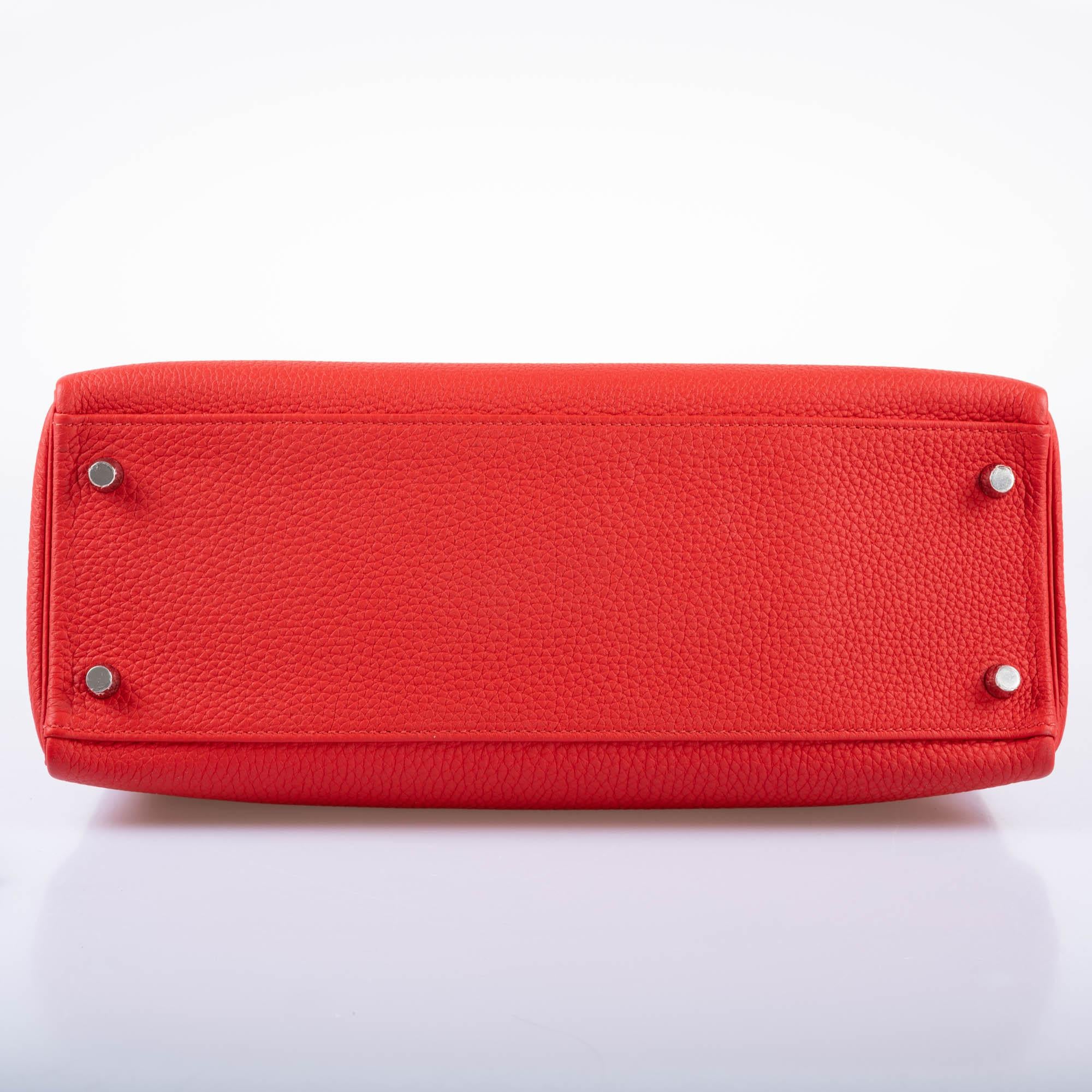 Hermès Kelly 32 Retourne Rouge de Coeur Togo with Palladium Hardware