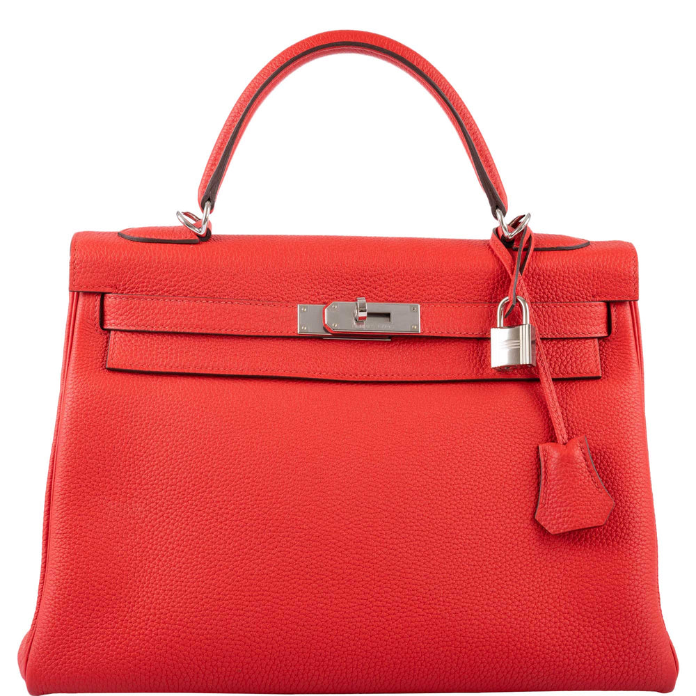 Hermès Kelly 32 Retourne Rouge de Coeur Togo with Palladium Hardware