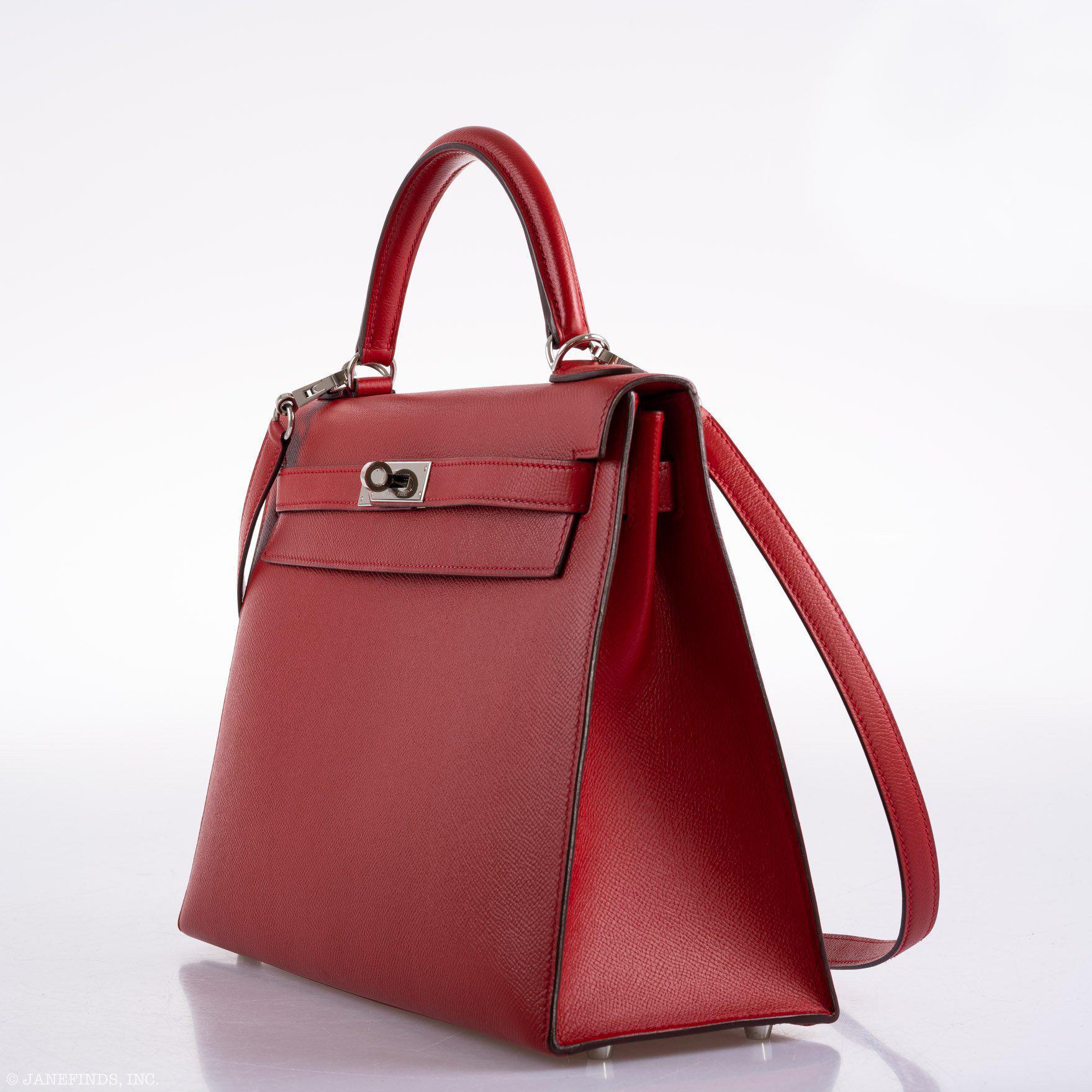 Hermès Kelly 32 Rouge Casaque Epsom leather Palladium Hardware