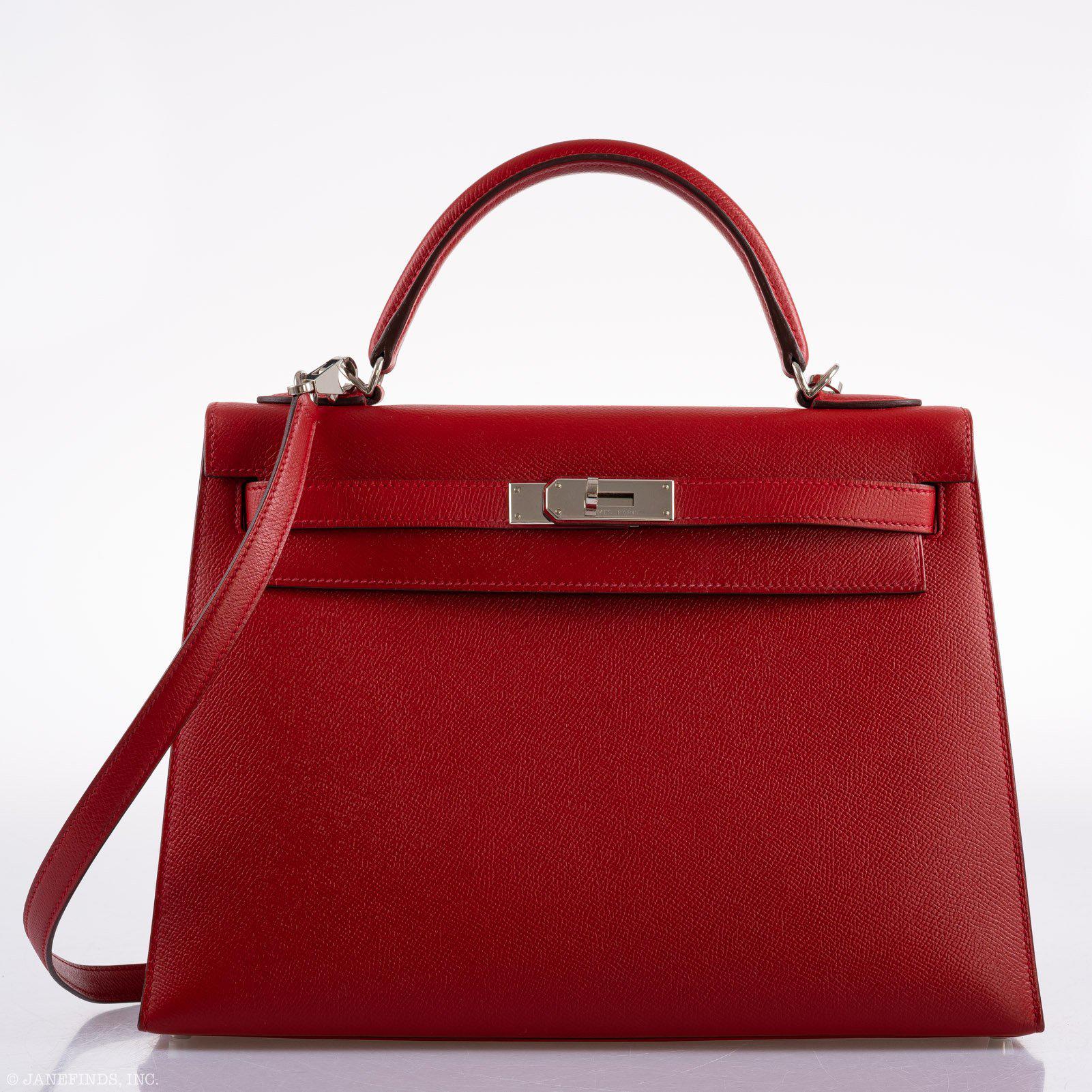 Hermès Kelly 32 Rouge Casaque Epsom leather Palladium Hardware